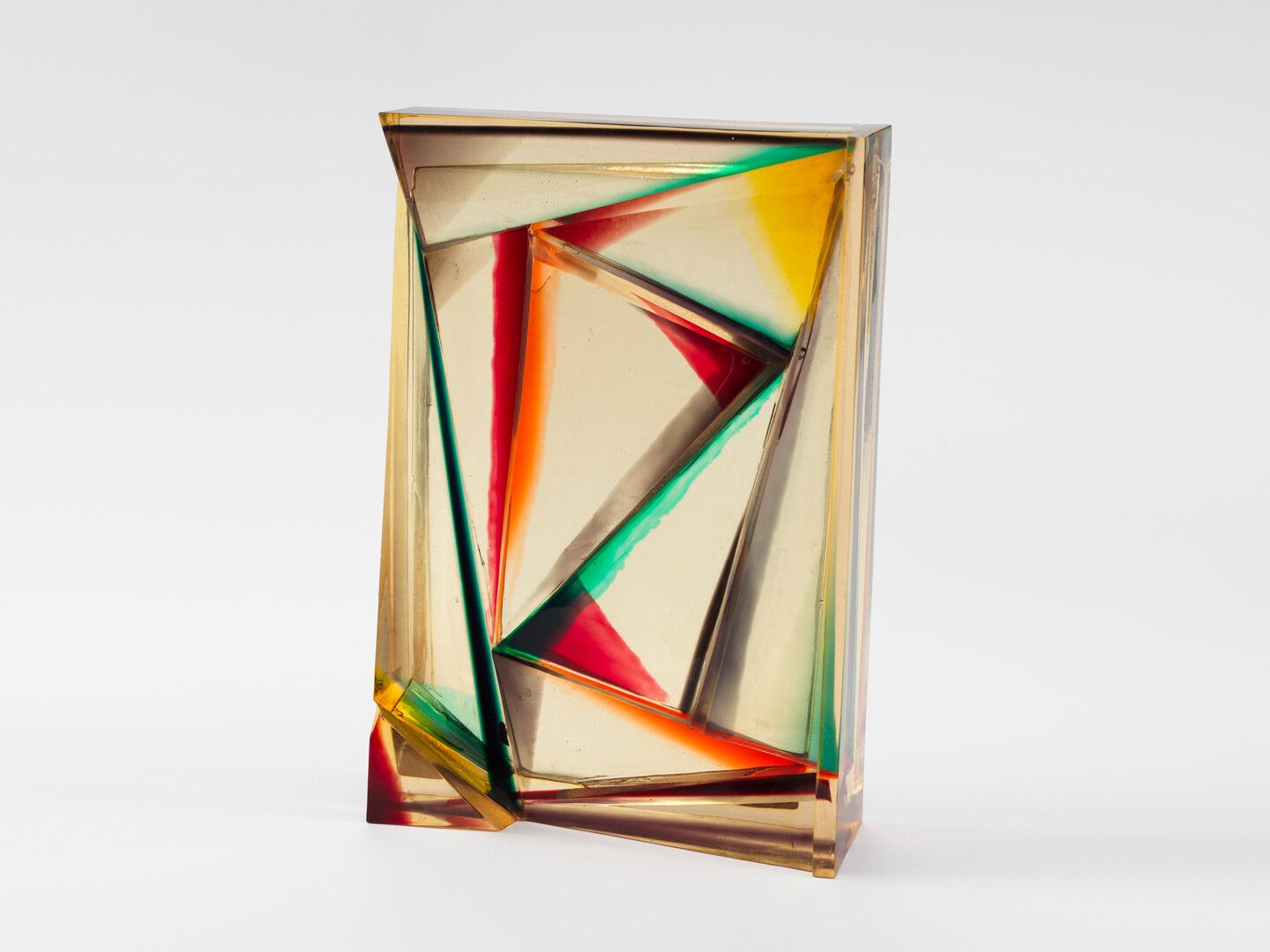 A polyester resin sculpture by Leo Amino, titled, Refractional #21, dated 1967.