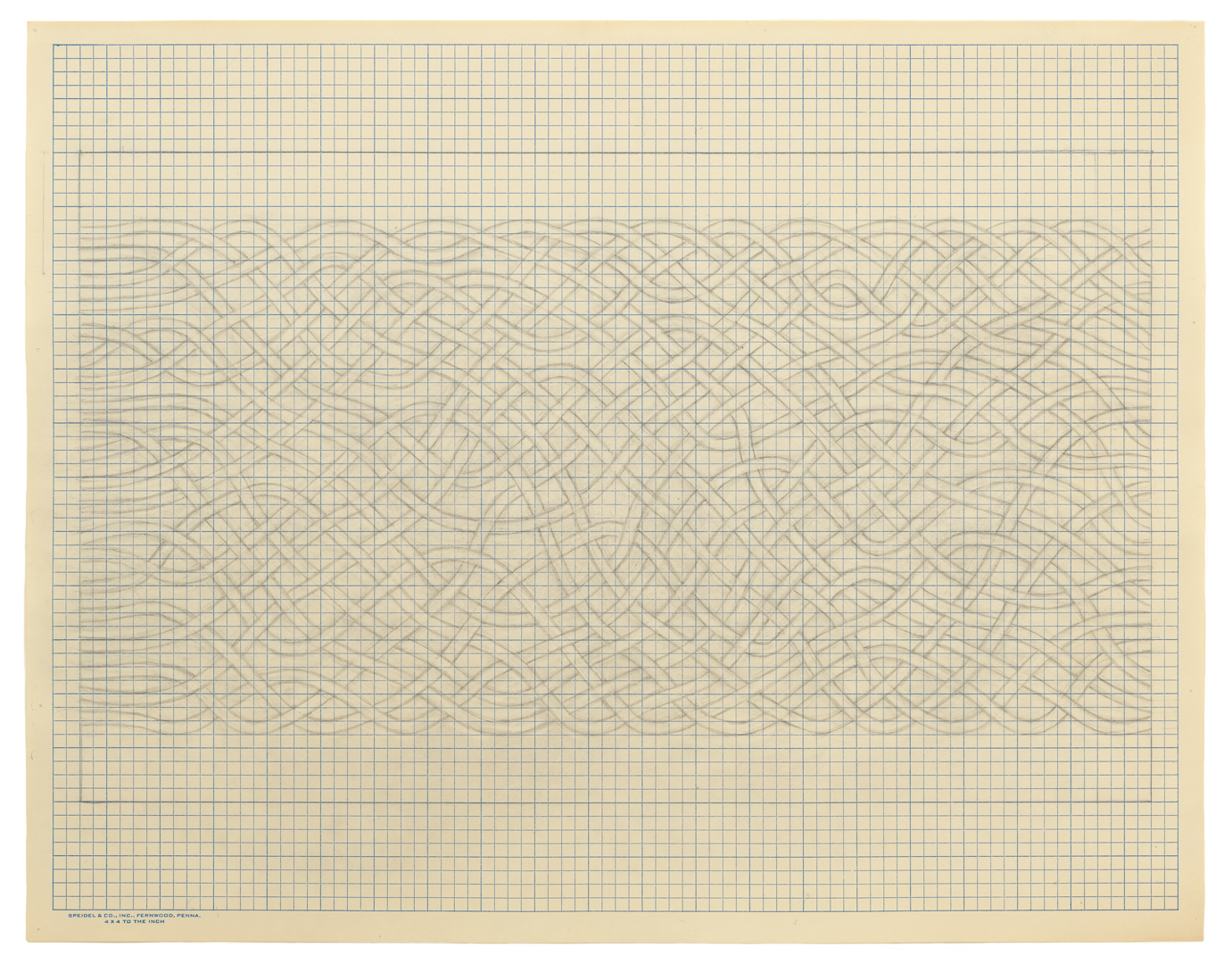 An untitled graphite work on paper by Anni Albers, dated 1963.
