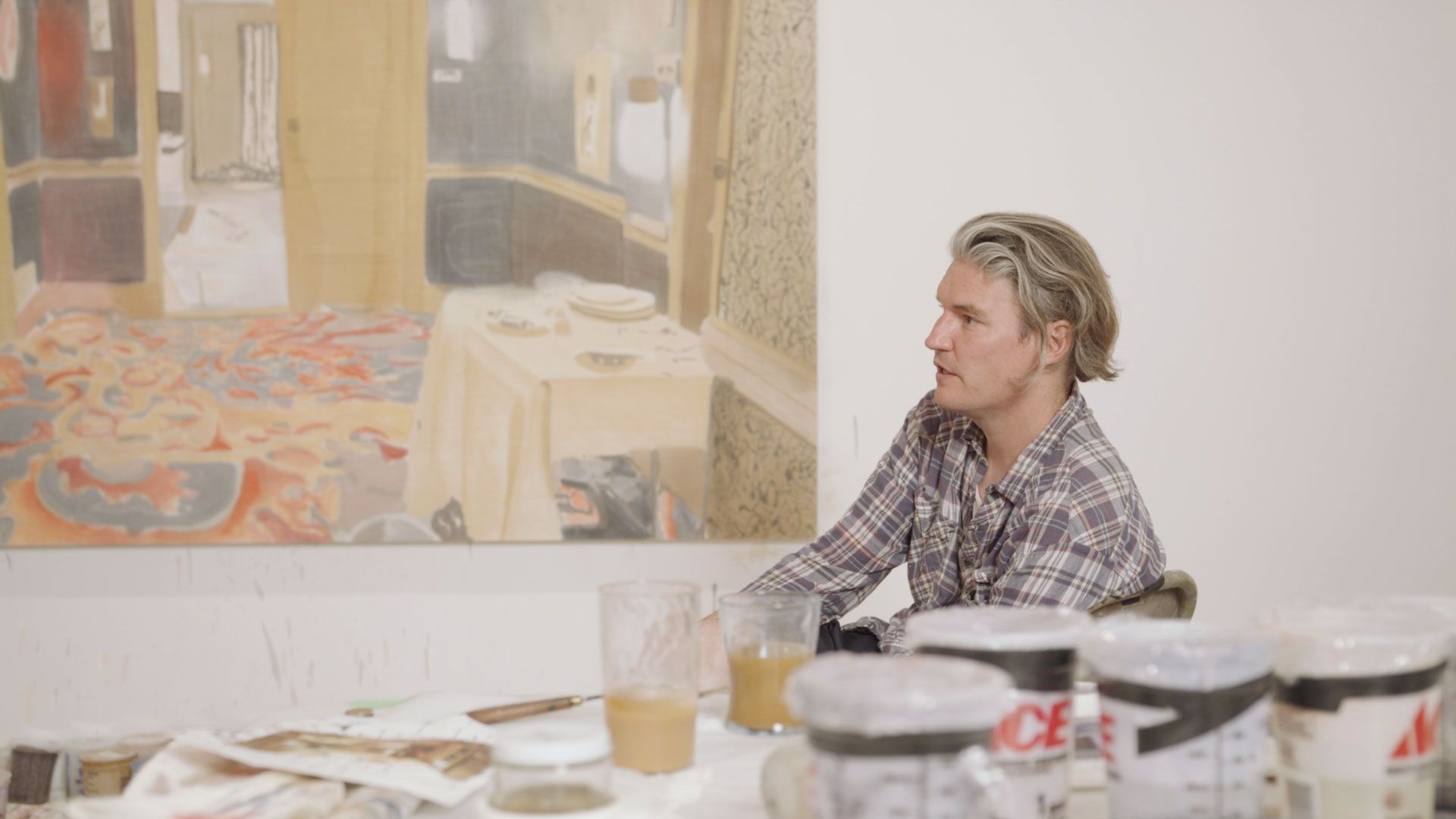 A still from a video featuring Nate Lowman, dated 2019