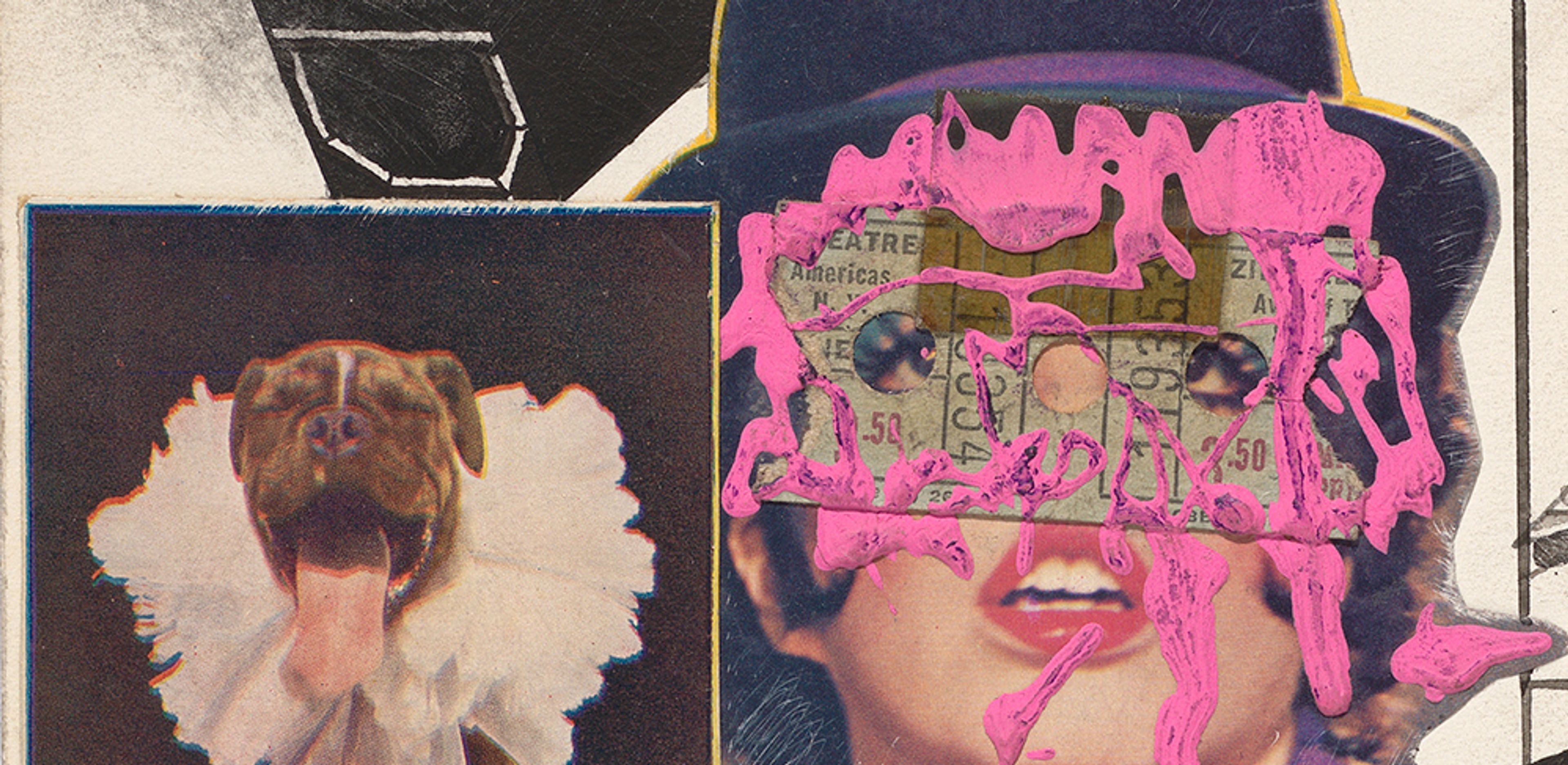 A detail from an undated work by Ray Johnson, titled Untitled (Liza Minnelli with Pink Paint).