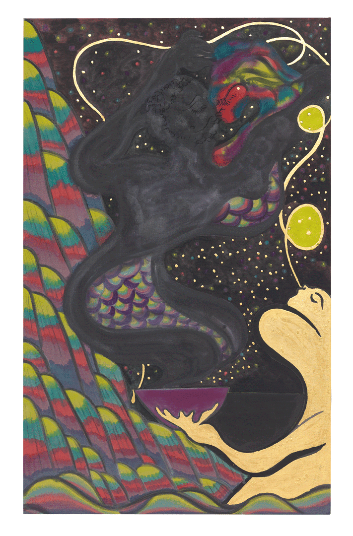 A painting by Chris Ofili, titled Vessel 11, dated 2019