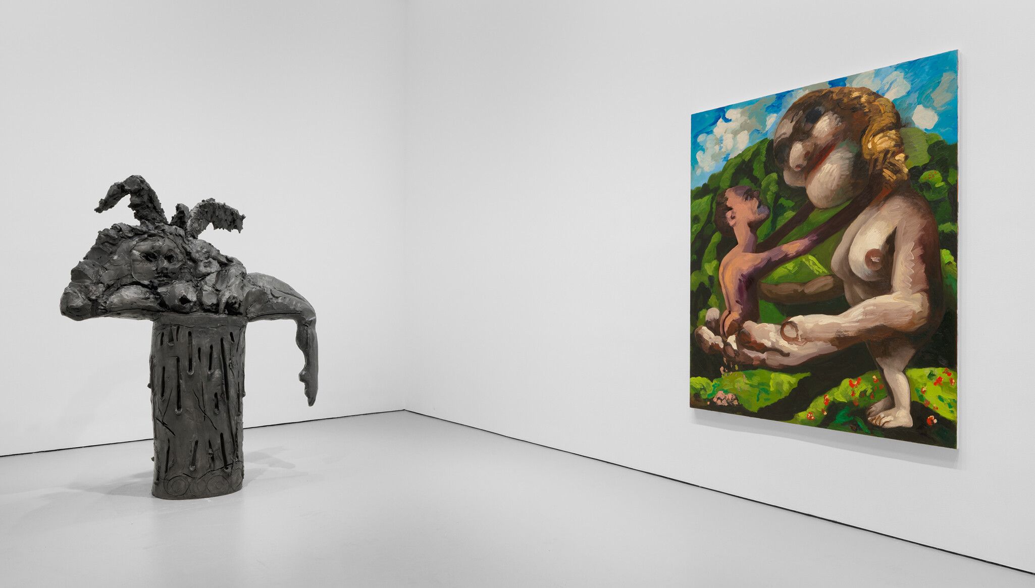 Installation view of the exhibition Dana Schutz: Jupiter's Lottery at David Zwirner in New York, 2023