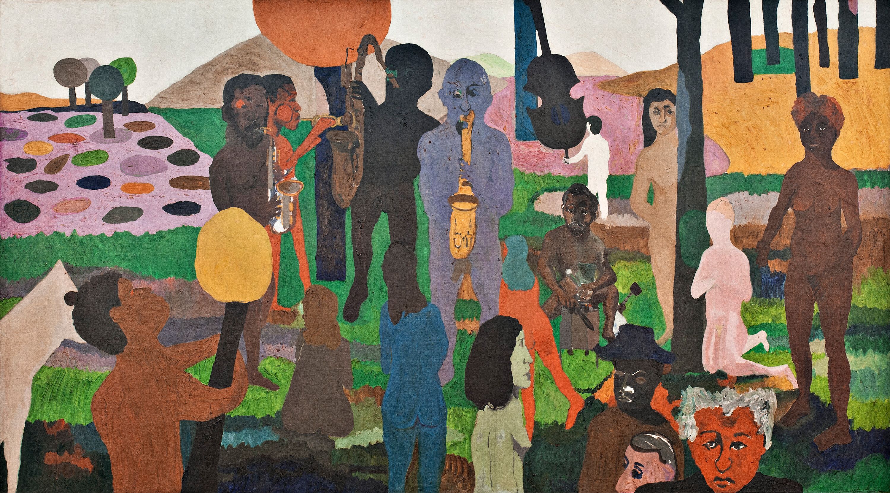 An oil on canvas by Bob Thompson titled Garden of Music, dated 1960