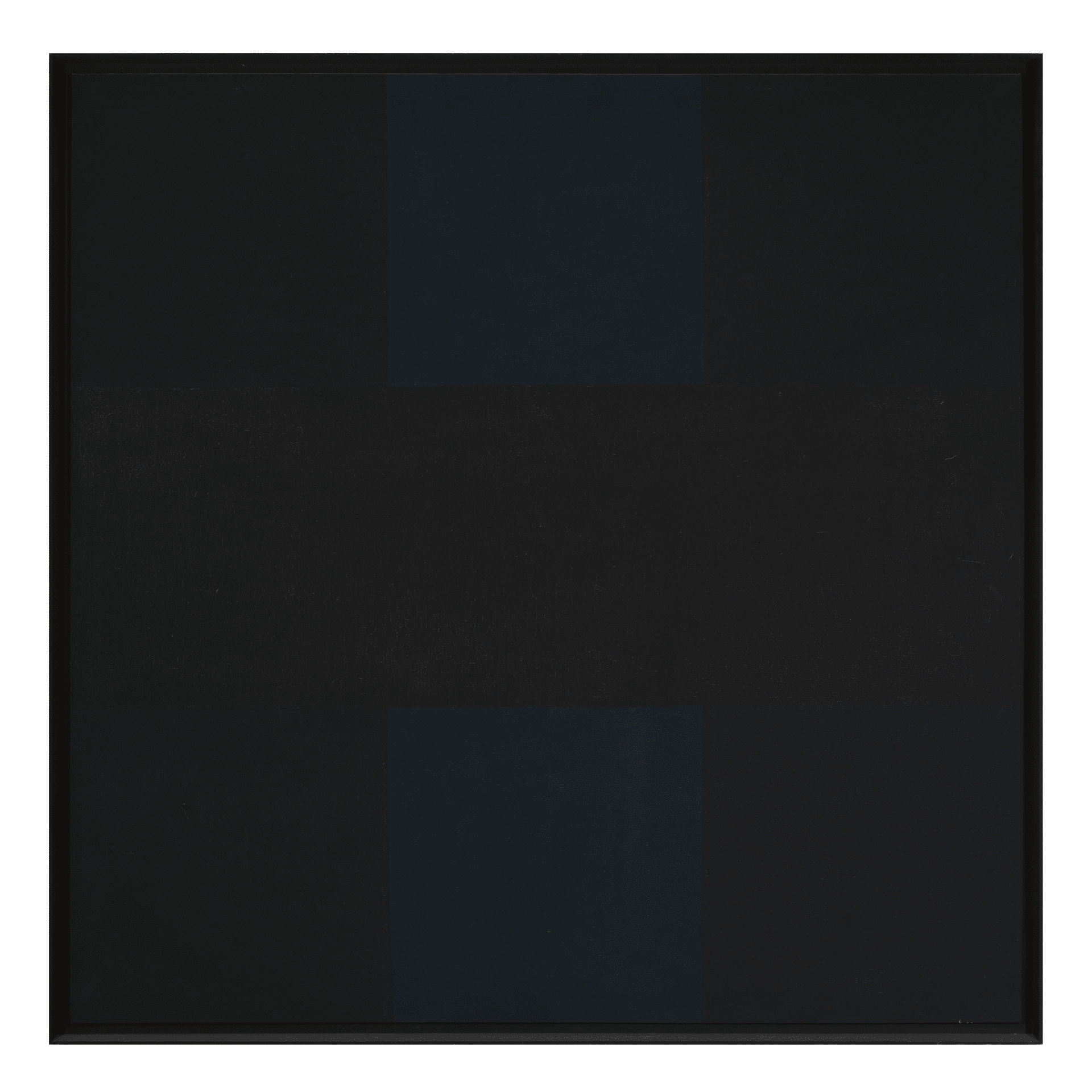 A painting by Ad Reinhardt, titled Abstract Painting, dated 1962.