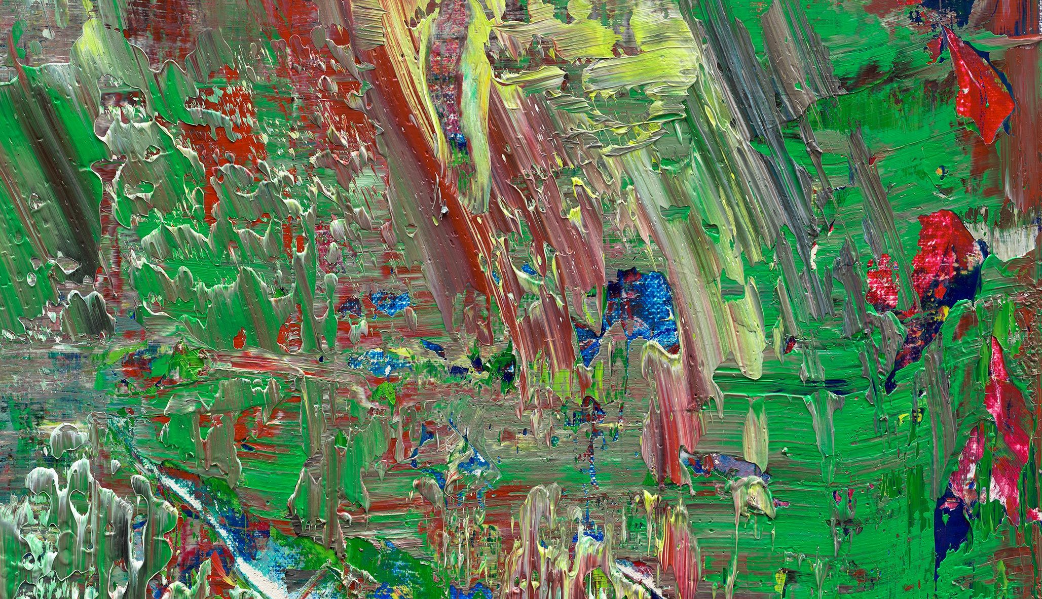 A detail from an abstract painting by Gerhard Richter.