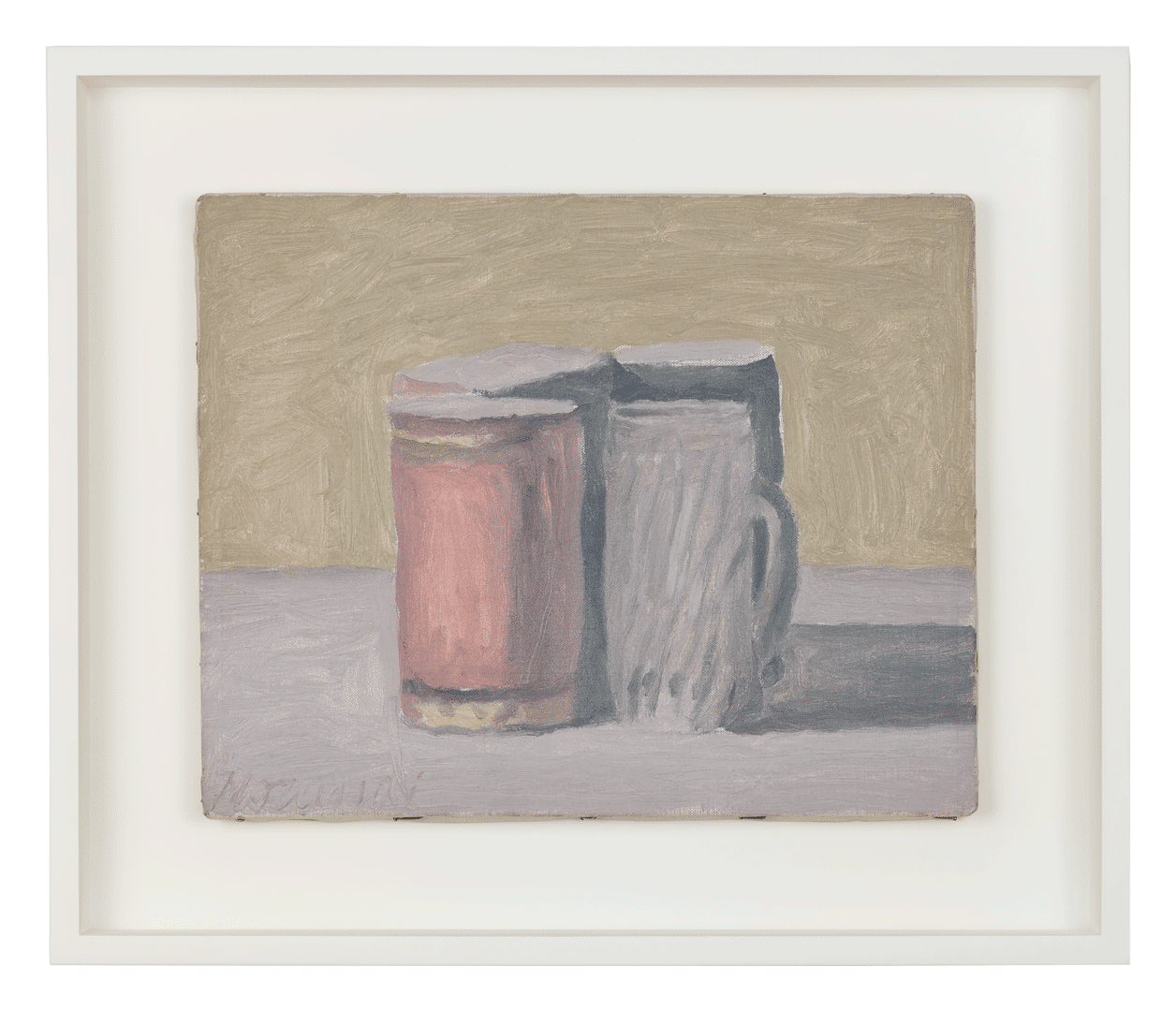 An oil painting on canvas by Giorgio Morandi, titled Natura morta (Still Life), dated 1915.