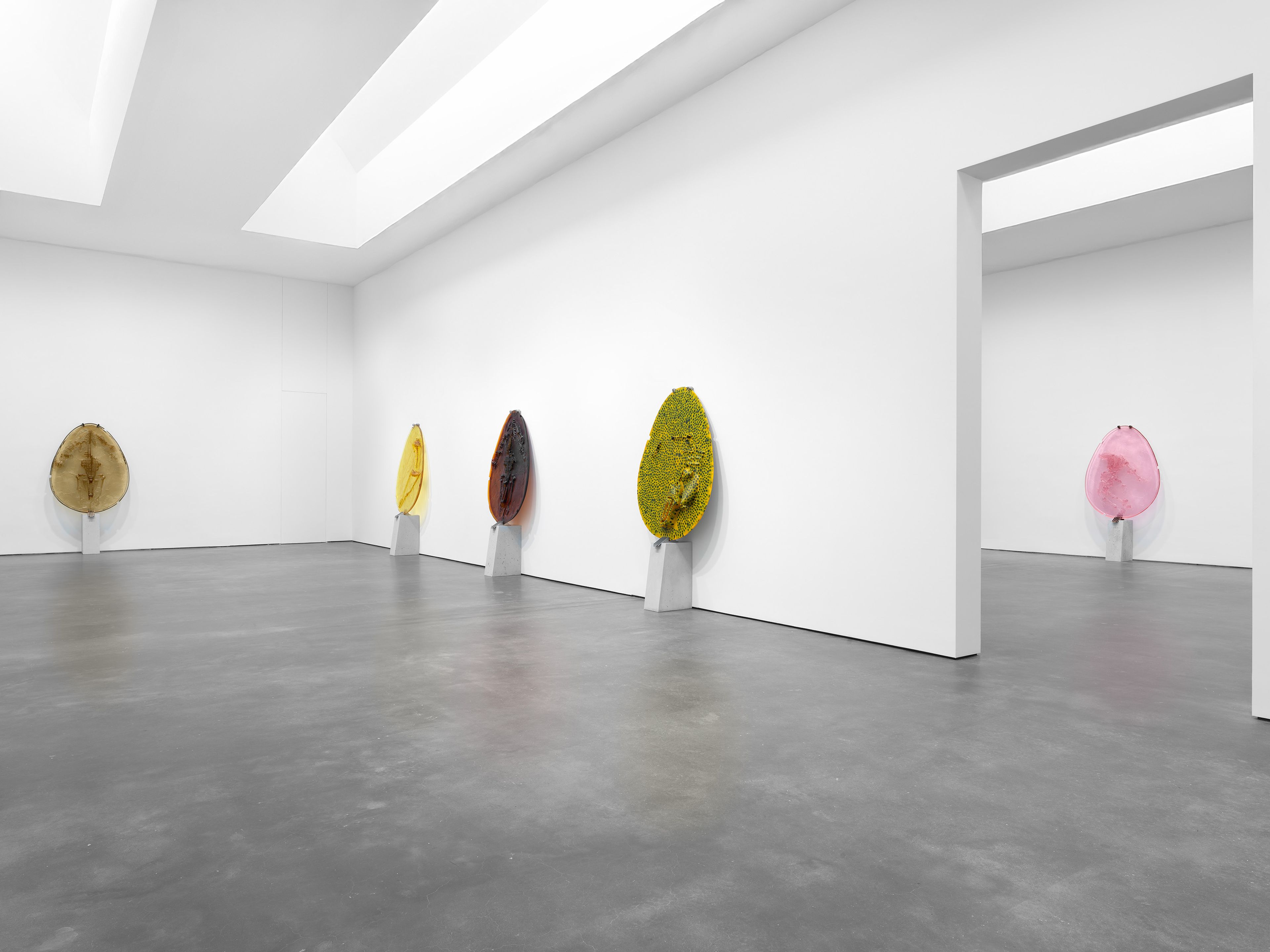 An installation view of the exhibition, Andra Ursuta: Retina Turner, at David Zwirner in New York, dated 2025.