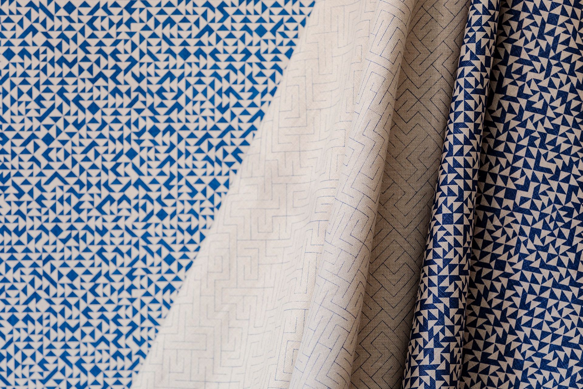 A photograph featuring textile patterns by Anni Albers, dated 2019