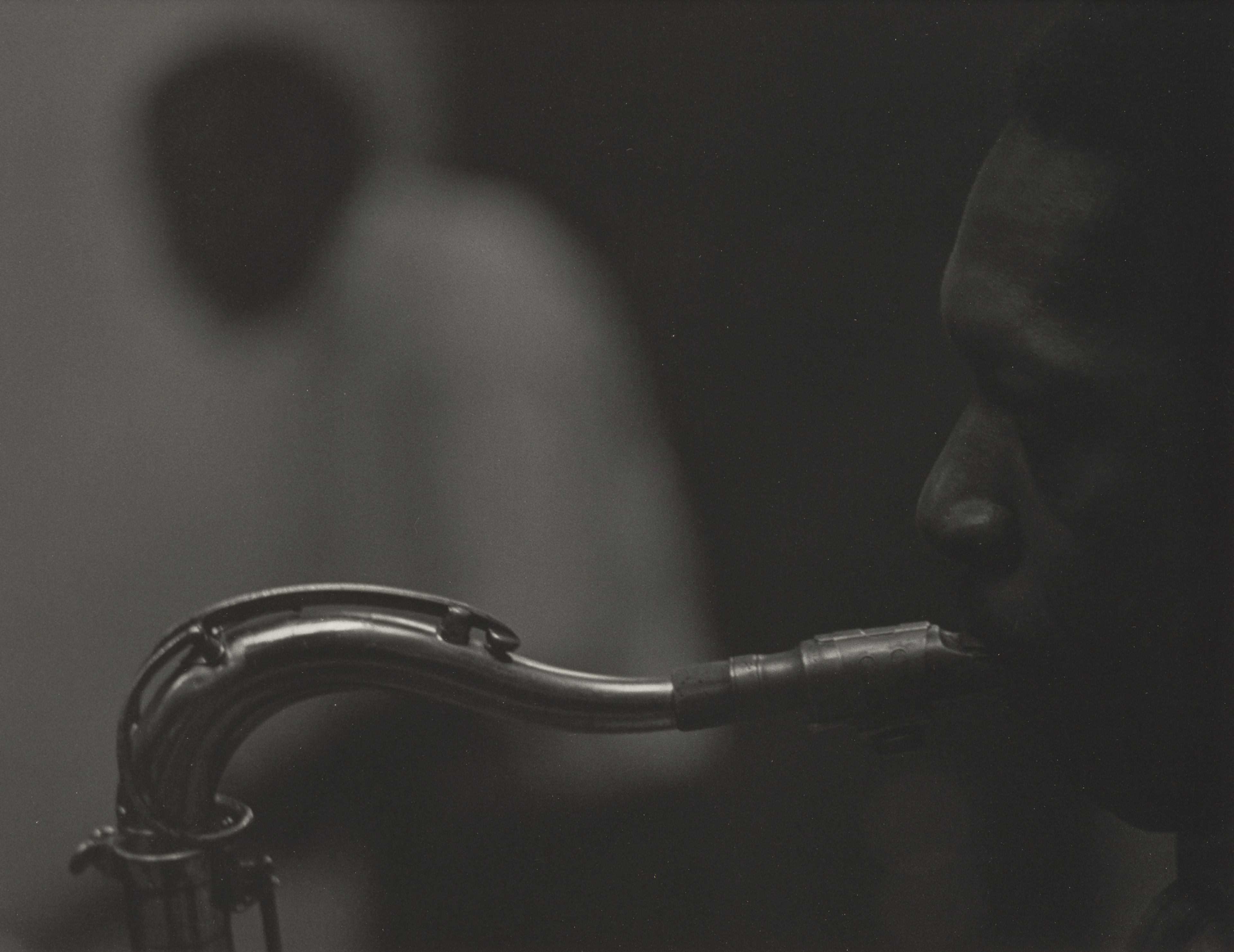 A silver gelatin print by Roy DeCarava, titled Coltrane and Elvin, dated 1960.
