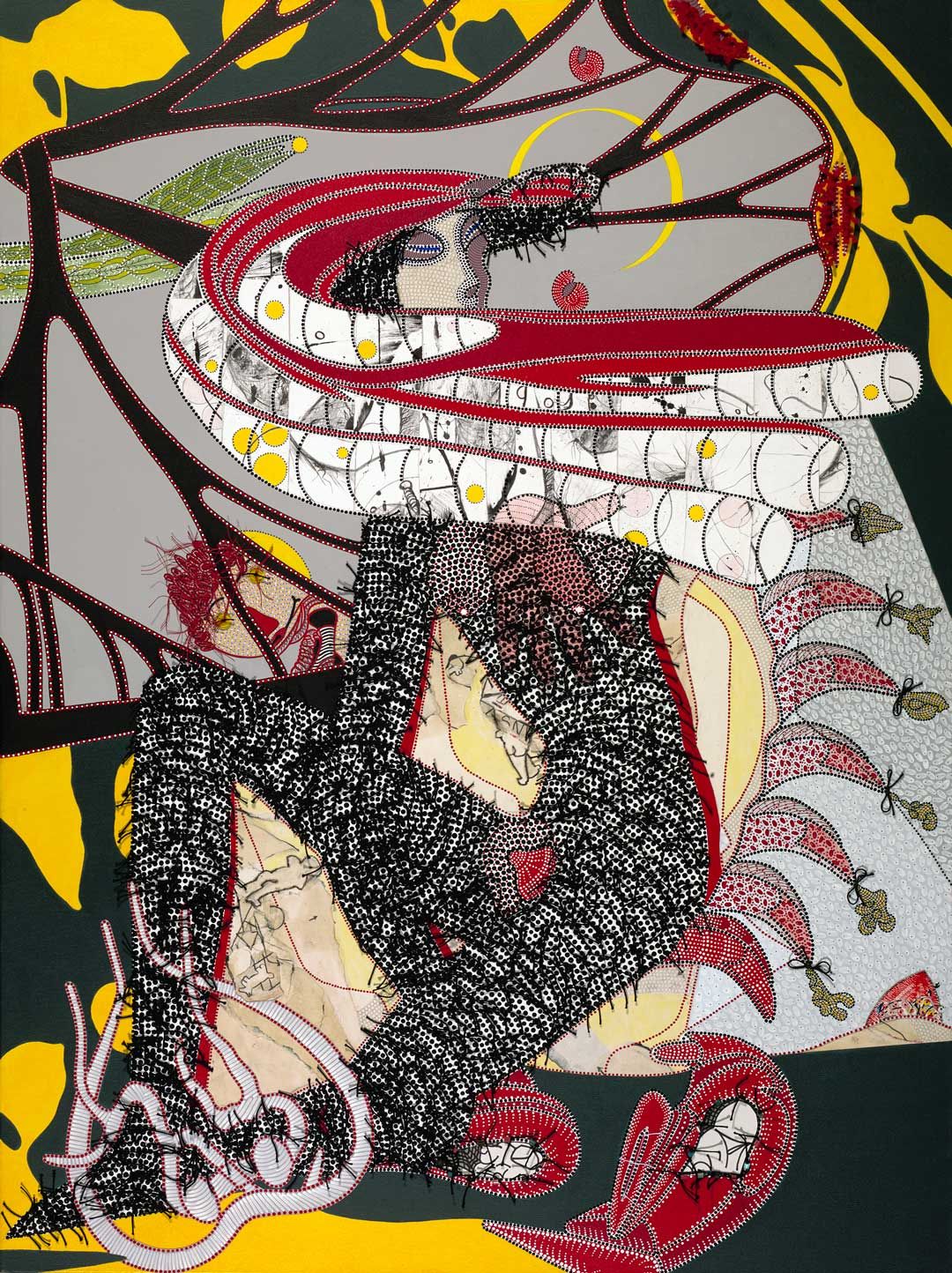 A mixed media piece by Franklin Williams titled Raggedy Ann in Wonder Dream is Seen, dated 2020.