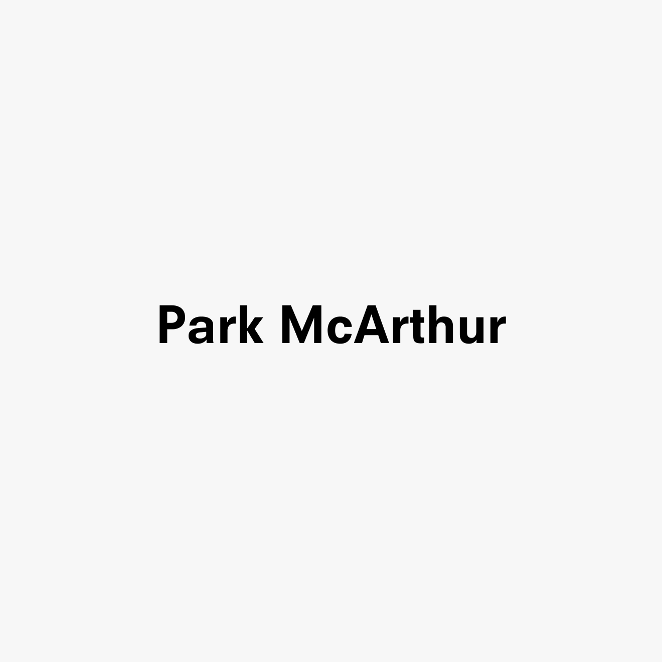 “Park McArthur” in black text on white.