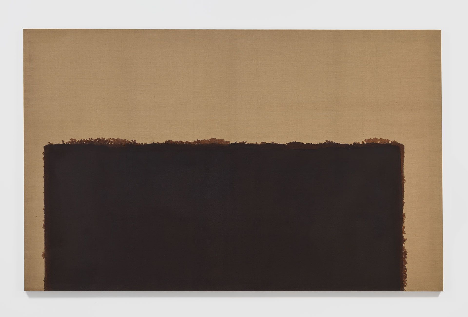 A painting by Yun Hyong-keun titled Burnt Umber & Ultramarine, dated 1987.