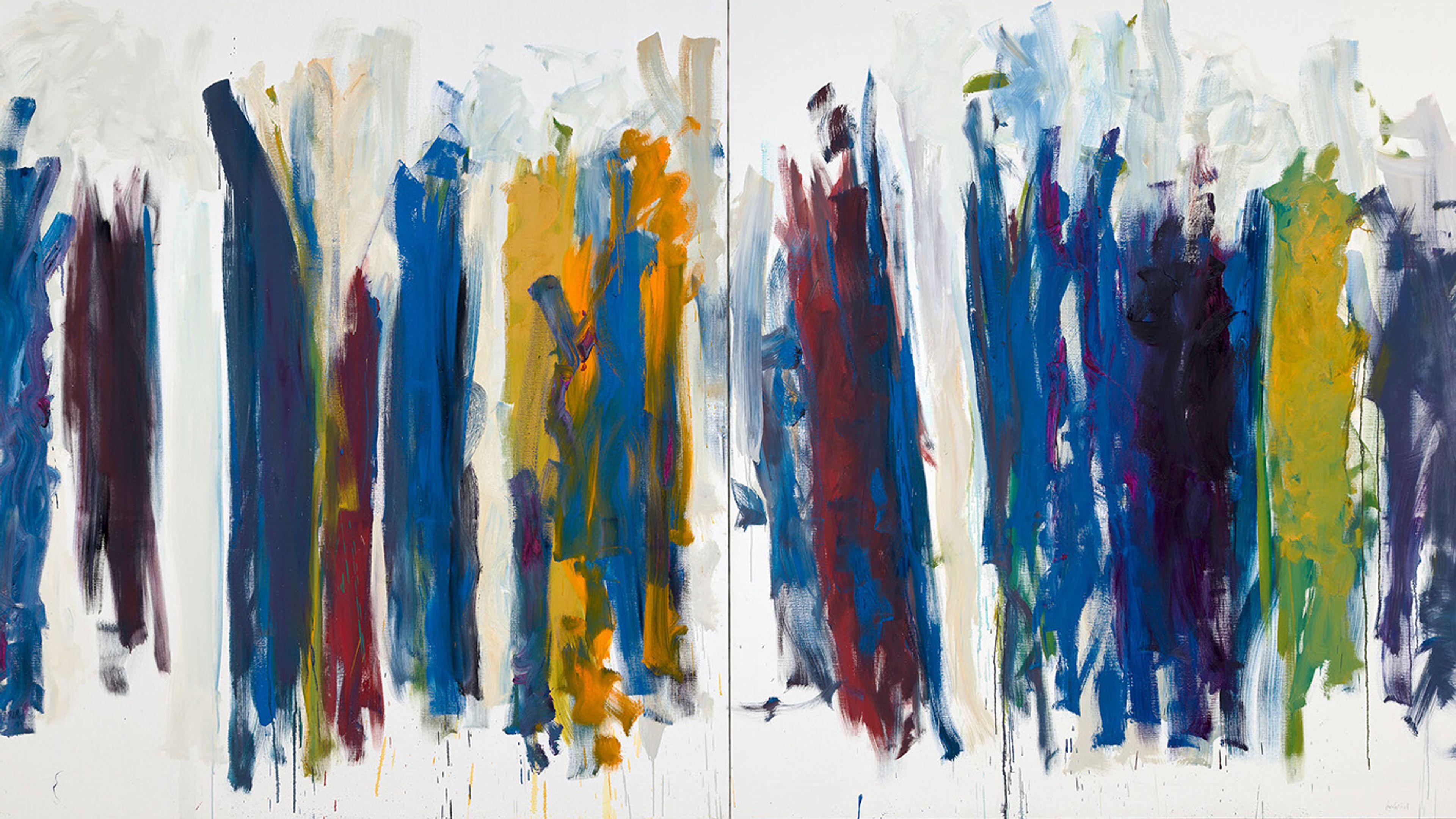 A detail image of a Joan Mitchell painting titled Trees, 1990-1991