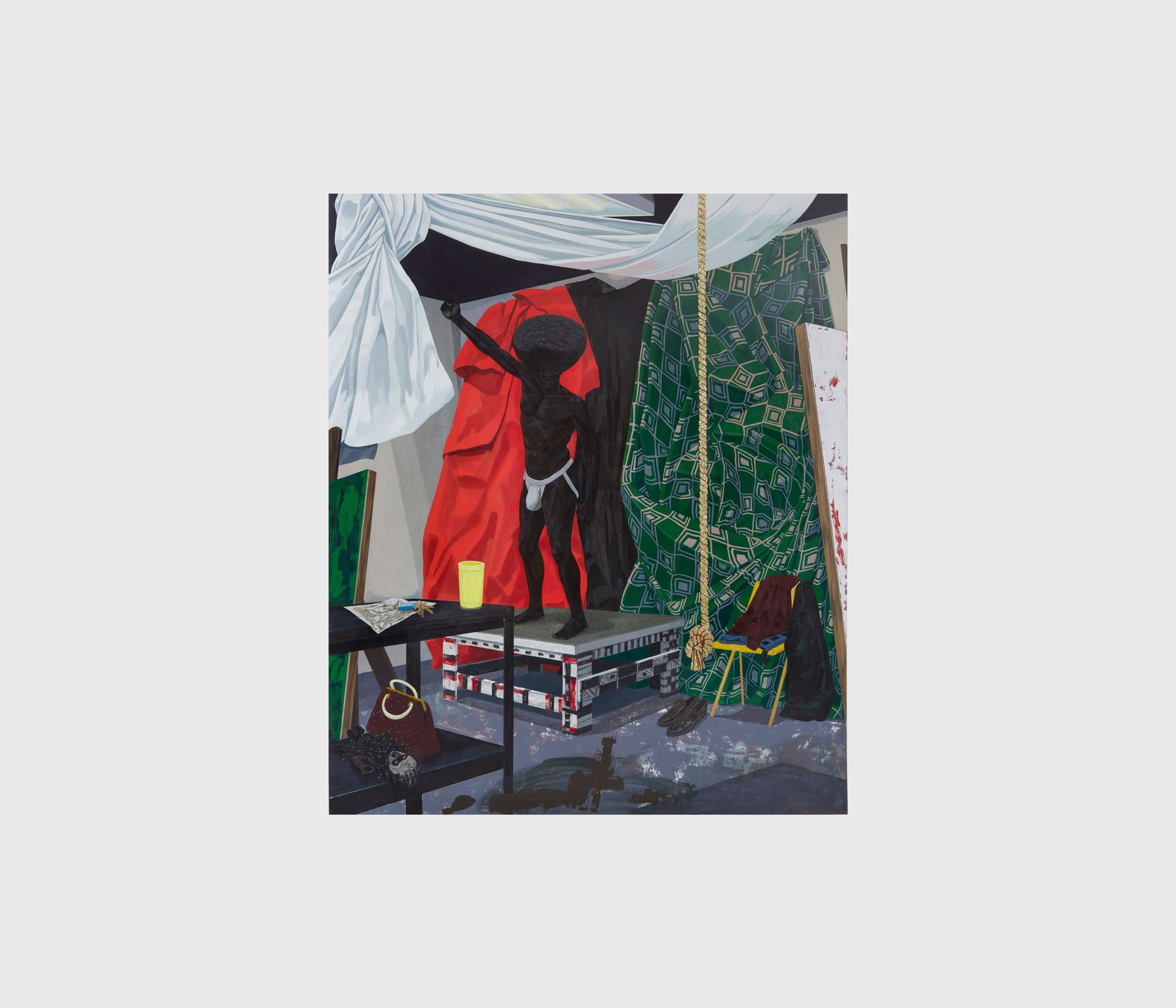 A painting by Kerry James Marshall, titled The Academy, dated 2012