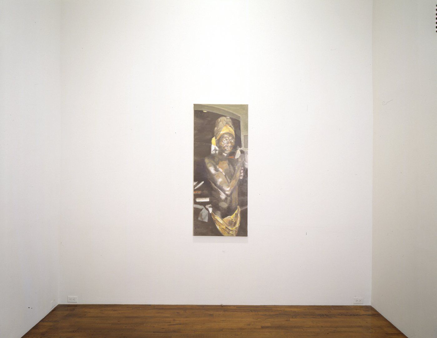 An installation view of the exhibition Luc Tuymans: Mwana Kitoko: Beautiful White Man, at David Zwirner New York, dated 2000.