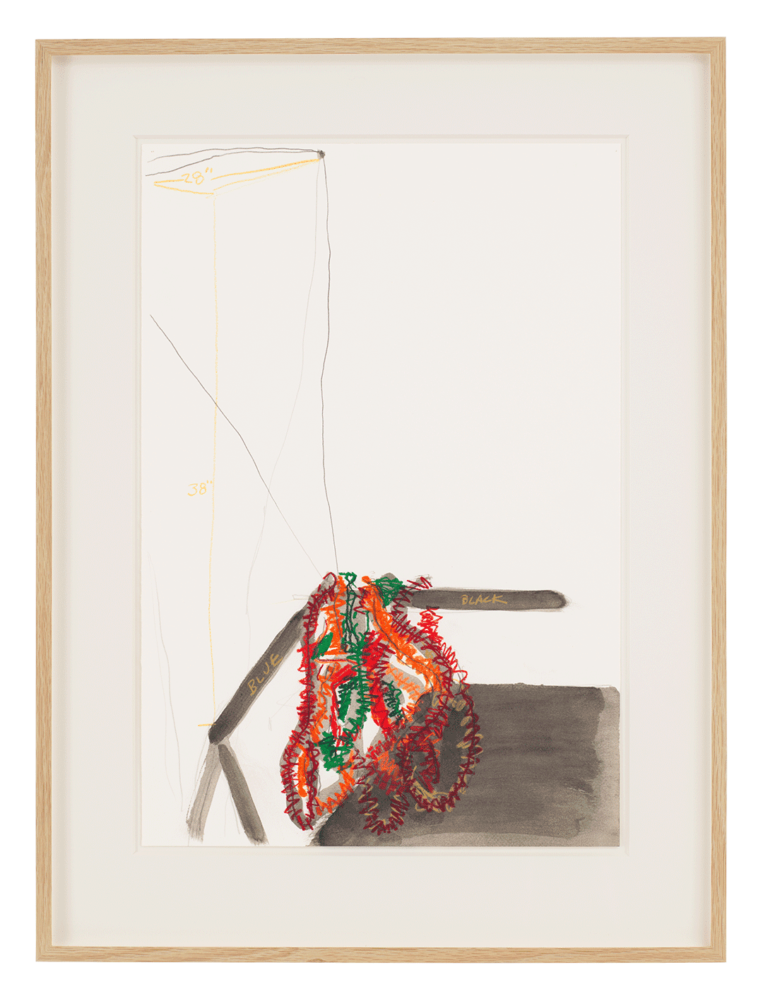 A drawing by Al Taylor, titled Untitled (Layson a Stick), dated circa 1992 to 1993.
