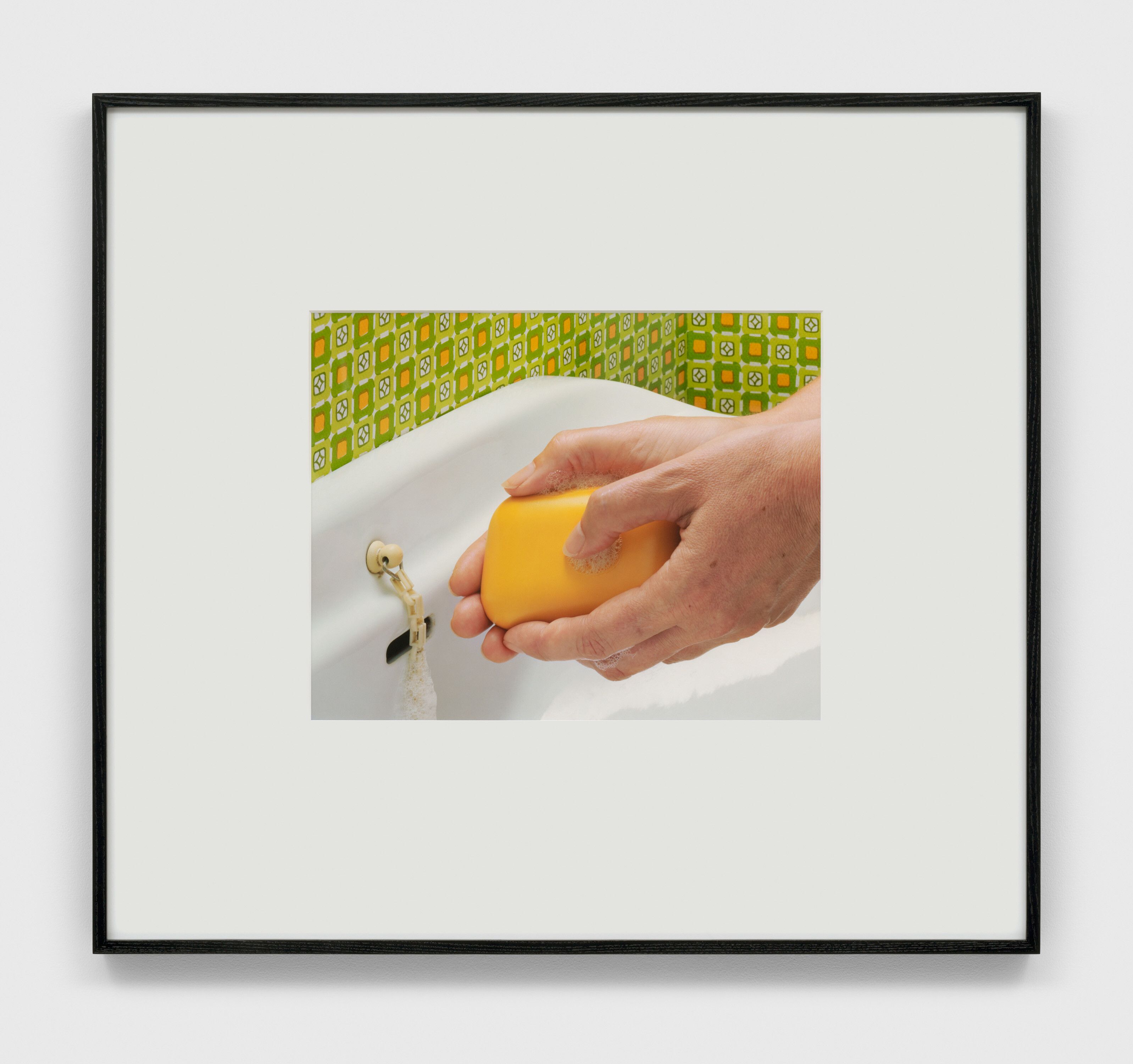 A photograph by Christopher Williams, titled Untitled (Study in Yellow and Green/East Berlin) Studio Thomas Borho, Oberkasseler Str. 39, Düsseldorf, Germany July 7, 2012, dated 2012. 