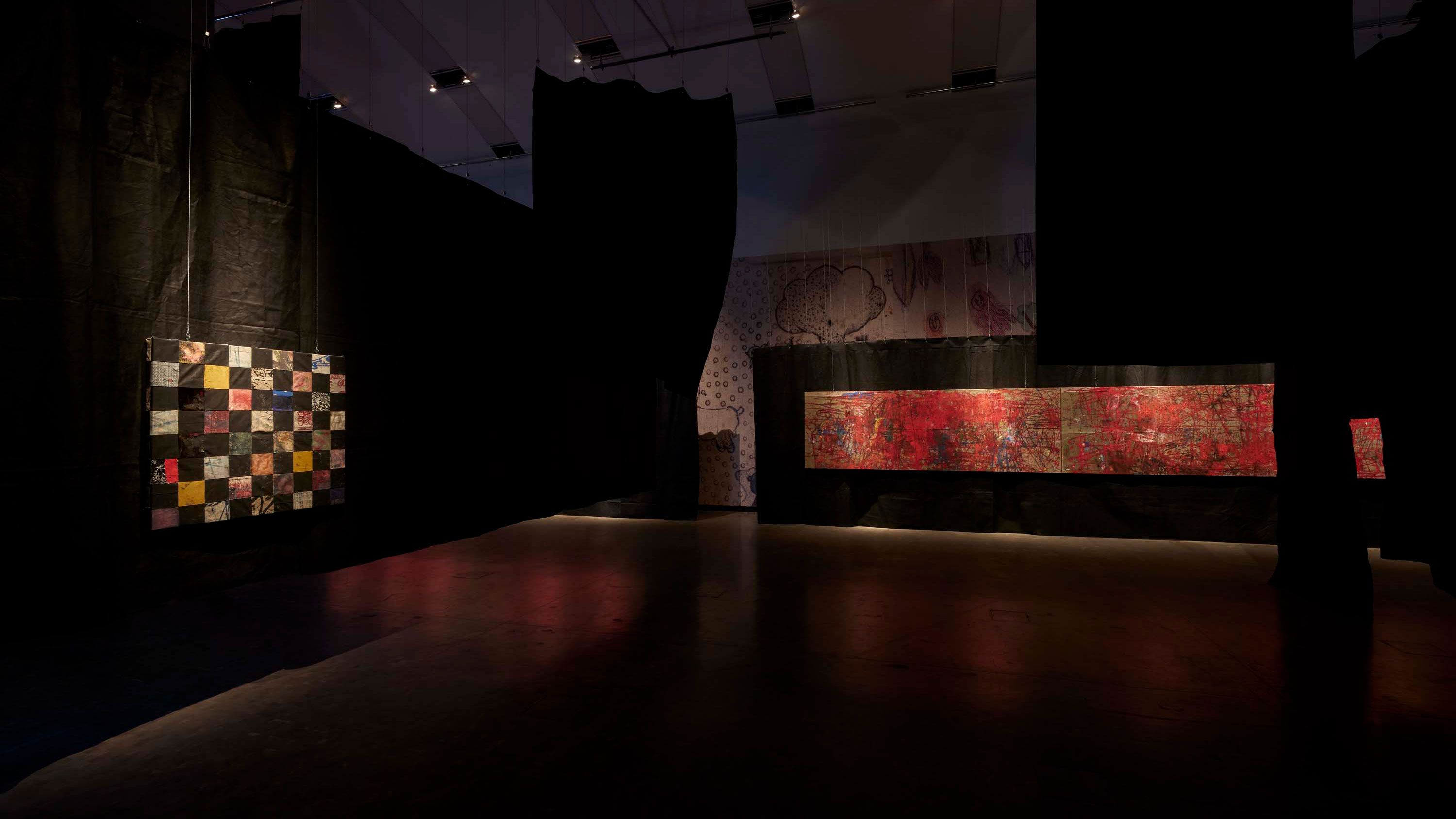 Installation view, Rene Matić / Oscar Murillo. JAZZ., Kunsthalle Wien, 2024.