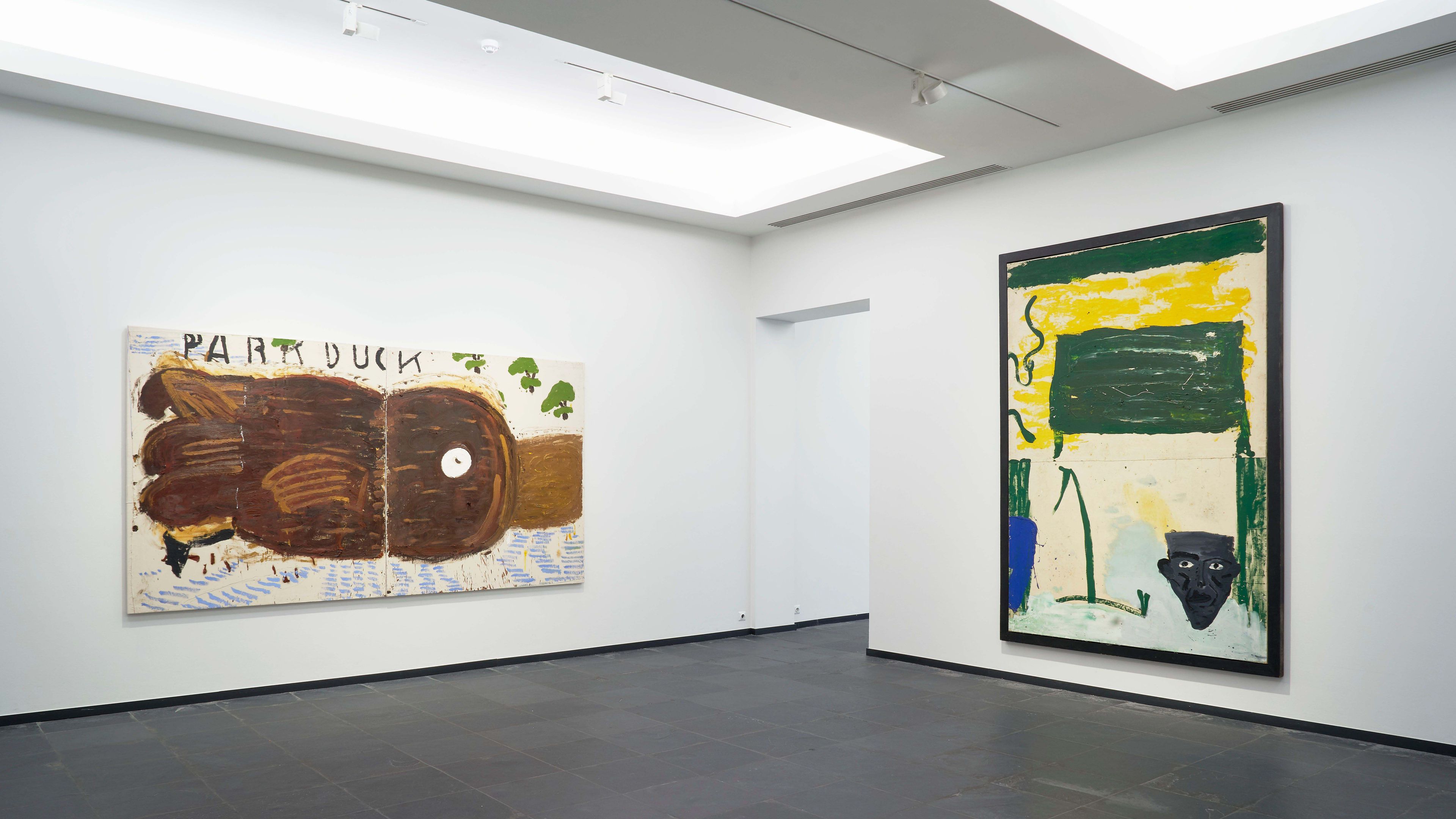 Installation view of the exhibition, Rose Wylie: picky people notice...,, at S.M.A.K. in Ghent, dated 2022.