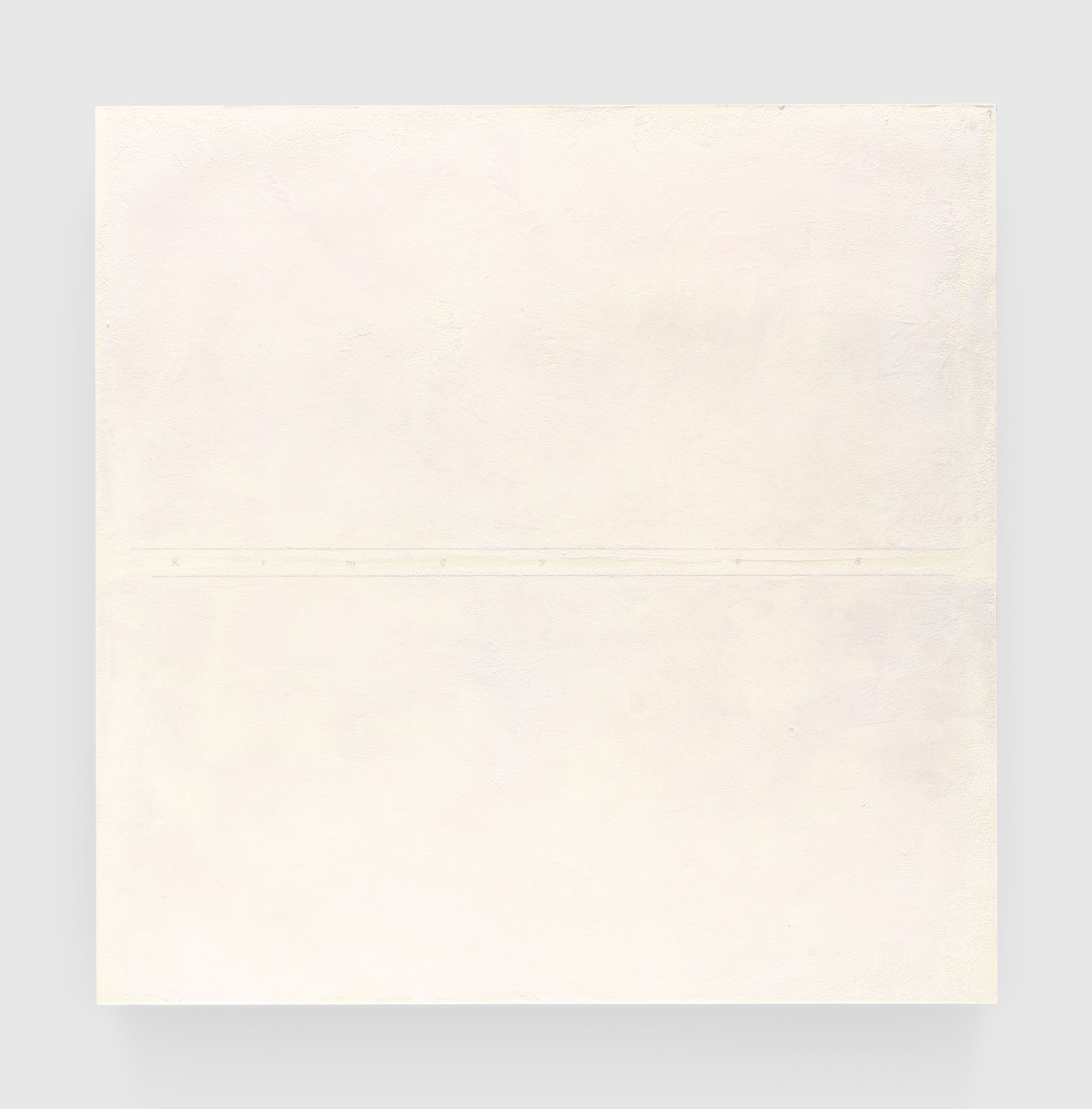 A painting by Robert Ryman, titled Place V, dated 1998.