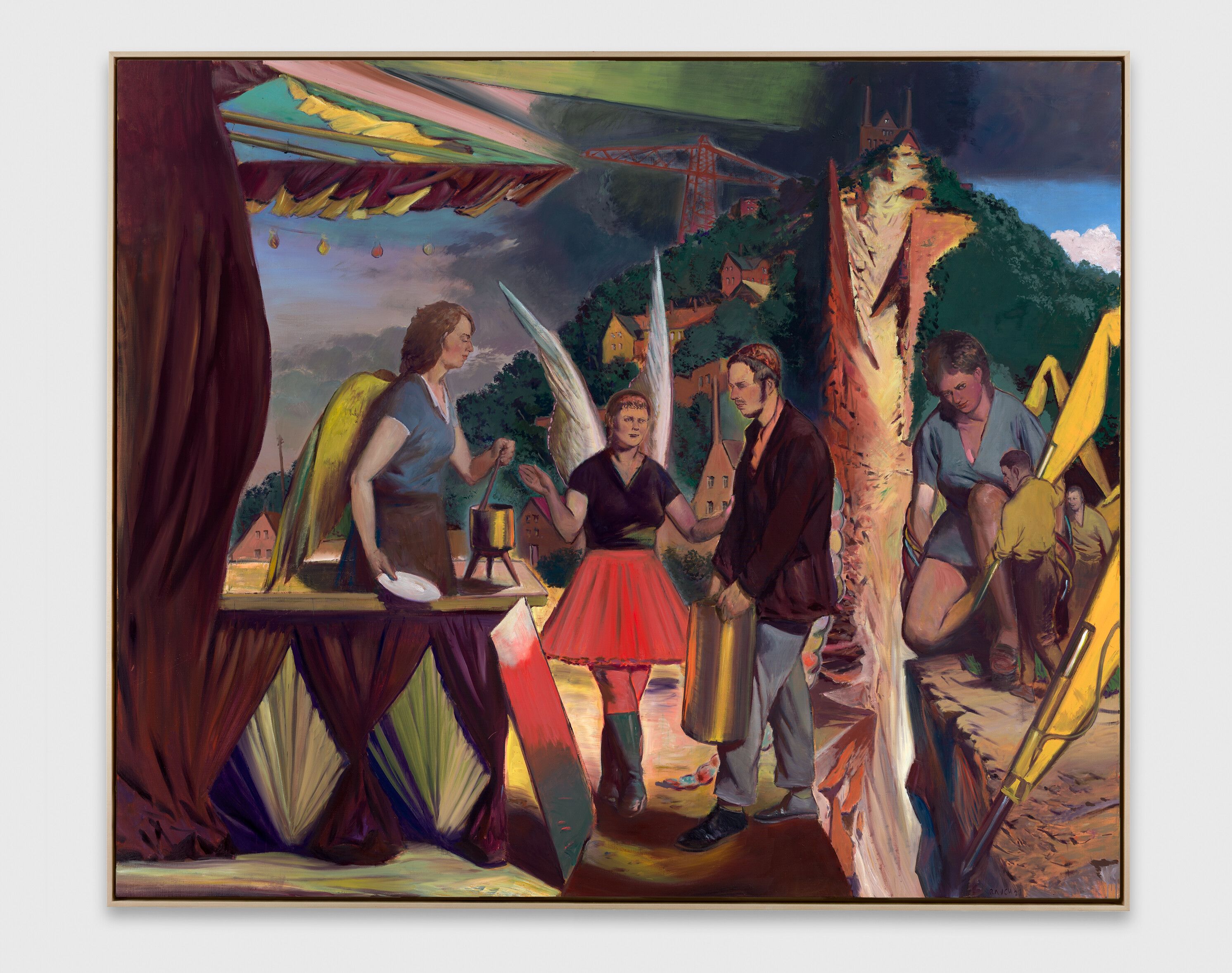 An oil on canvas artwork by Neo Rauch, titled Der Riss, dated 2021.