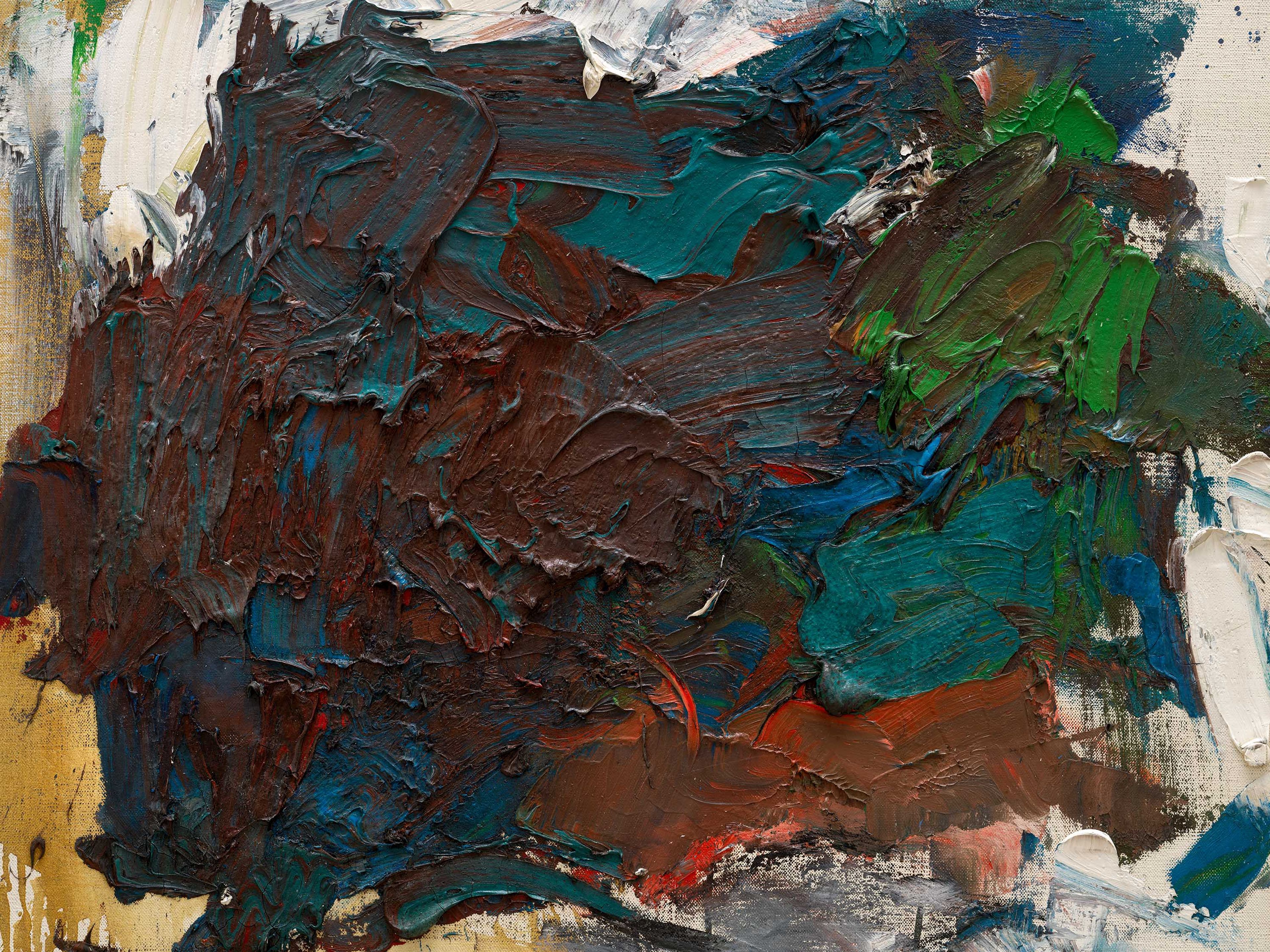 A detail from an untitled painting by Joan Mitchell, dated circa 1964.