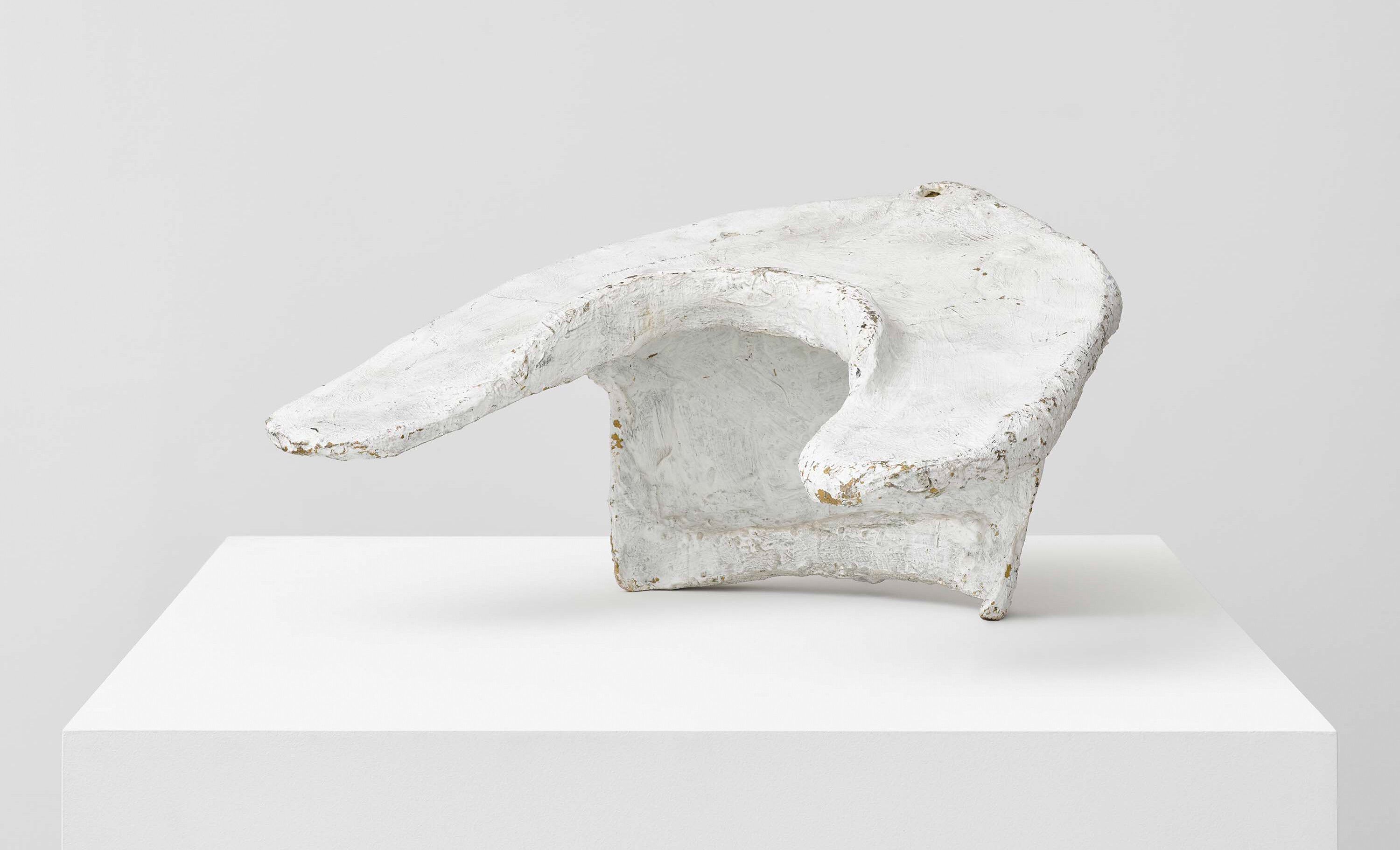 A papier-mâché, plaster, and dispersion sculpture by Franz West, titled Passstück (Adaptive), dated before 1980.