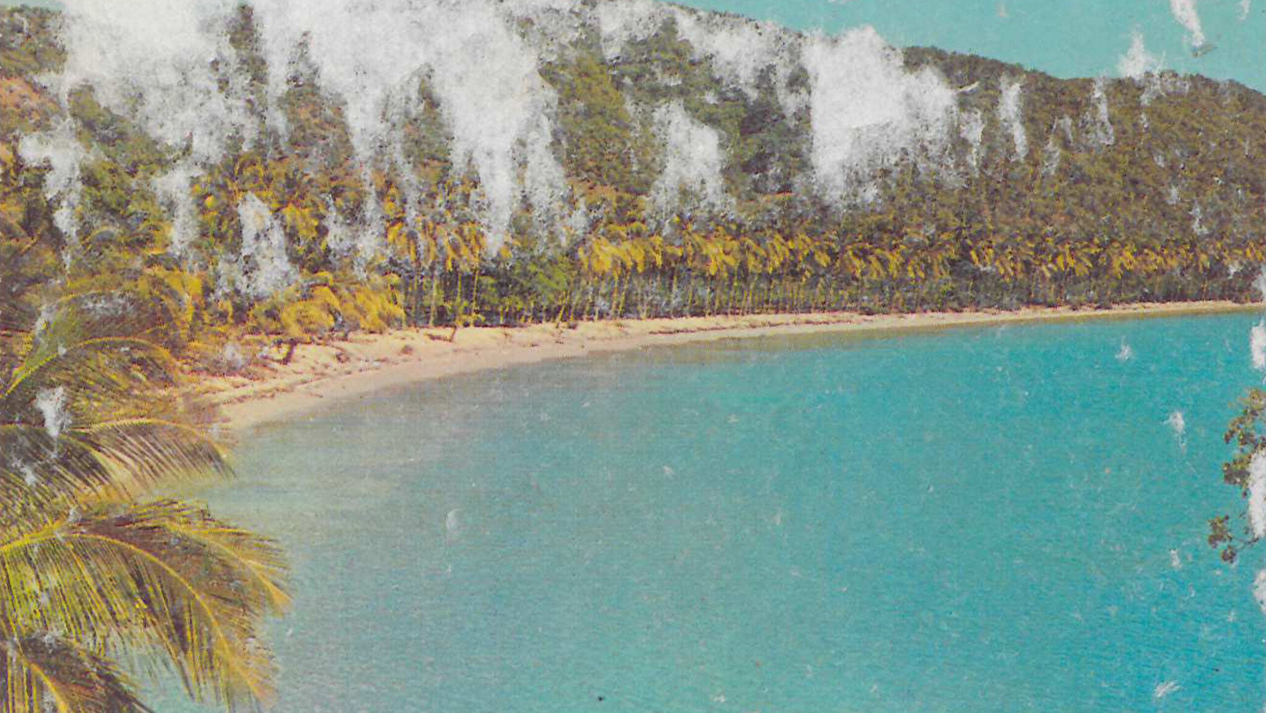 A detail of a postcard Walter collected of Antigua’s landscape.