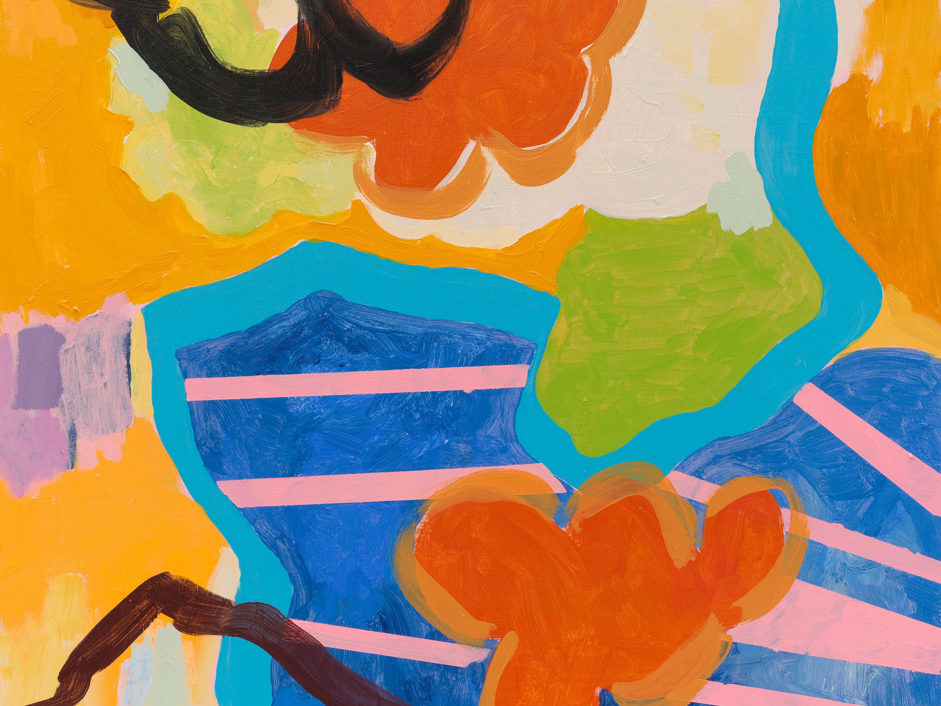 A detail from a painting by EJ Hill, titled And in This Corner, dated 2025.