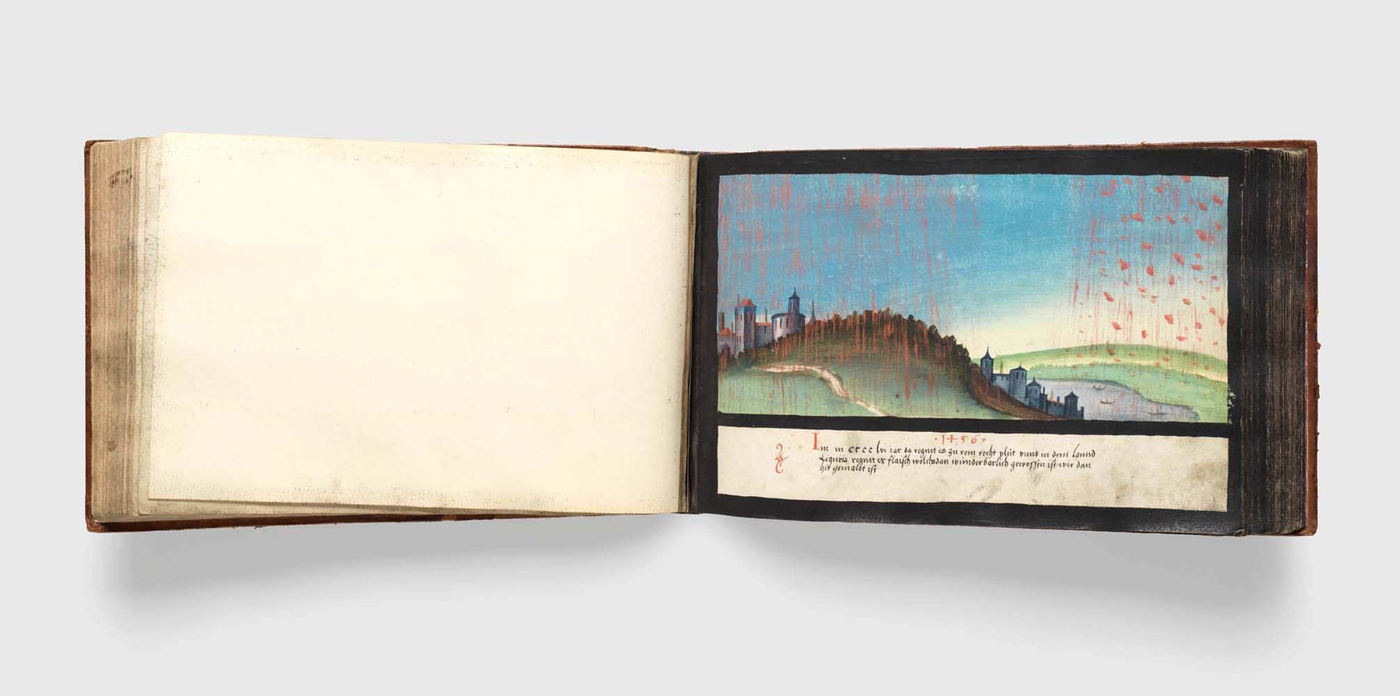 A page from the Wunderzeichenbuch (Book of 167 watercolors), by an anonymous artist, dated c. 1552.