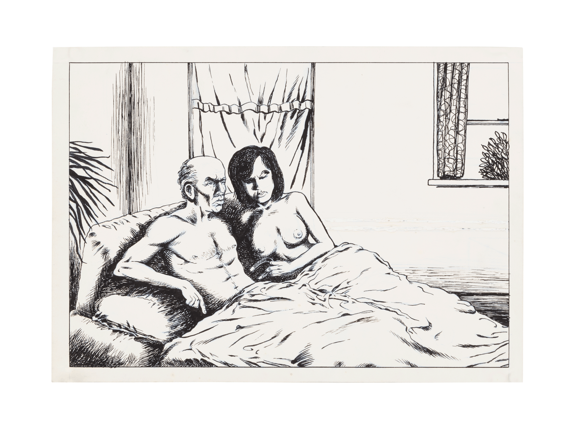 An untitled drawing by Raymond Pettibon, dated 1981.