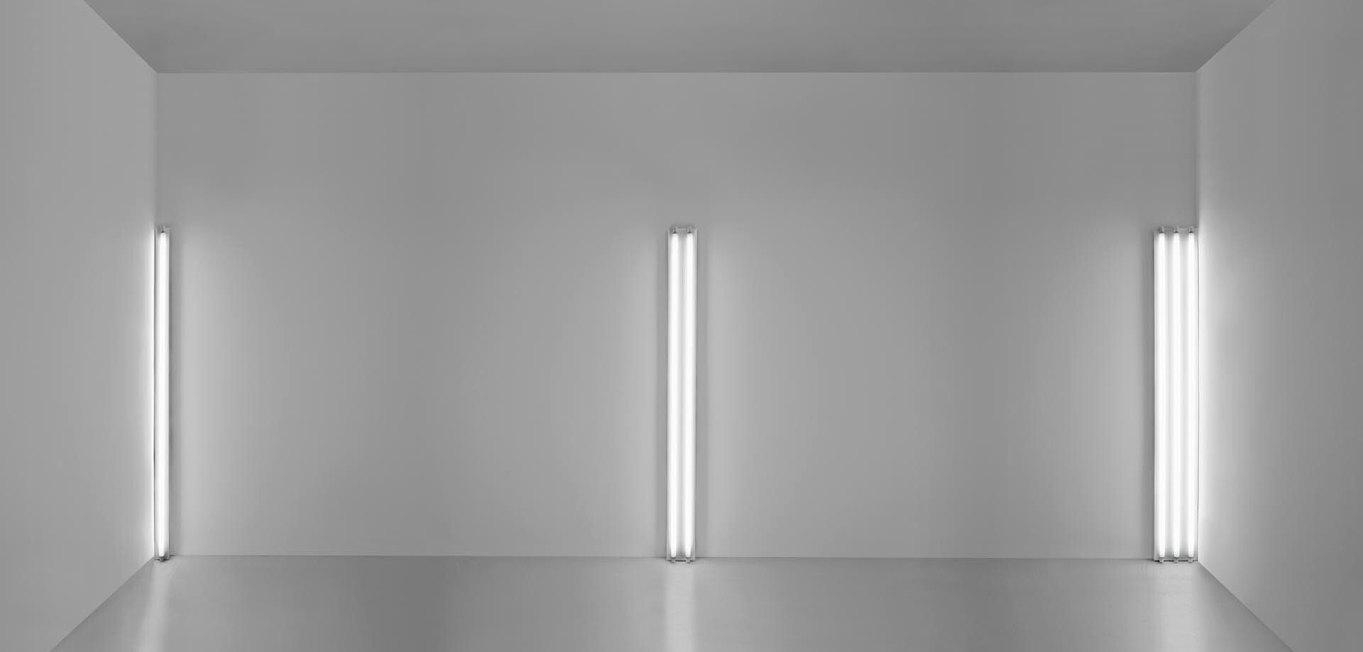 Installation view of the exhibition Dan Flavin: Series and Progressions, at David Zwirner in New York, dated 2009.