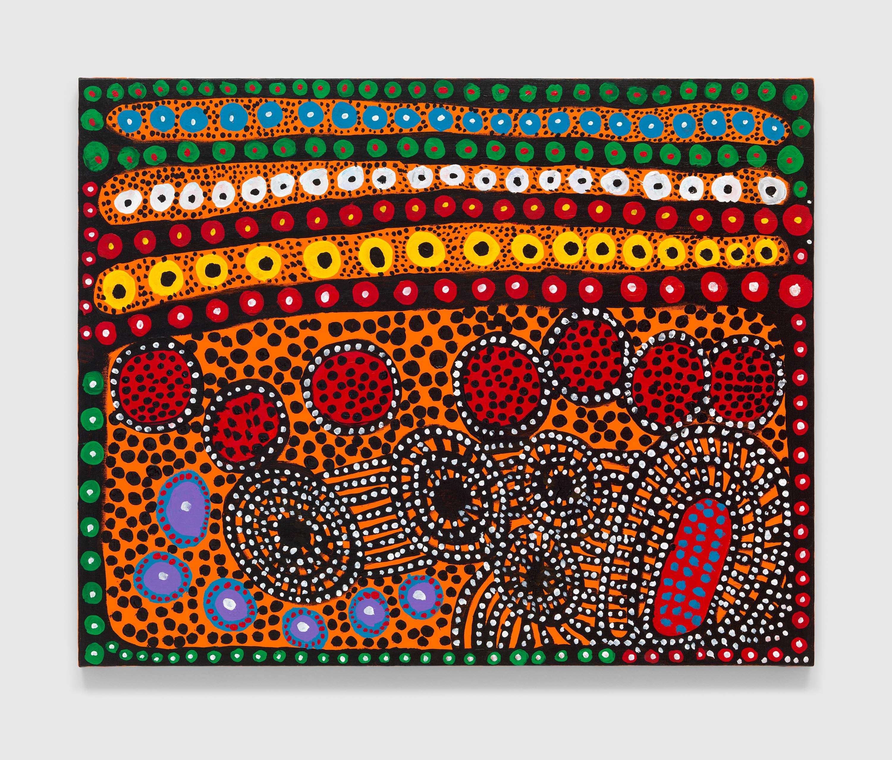 An untitled painting by Yayoi Kusama, dated 2021.