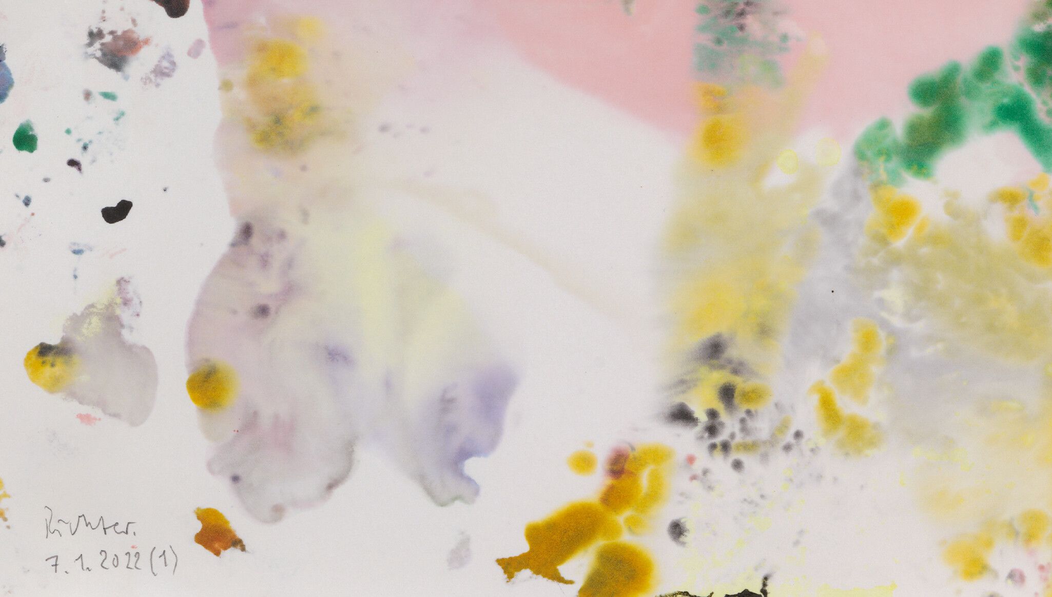 Detail of a painting by Gerhard Richter,  titled 7.1.2022 (1), dated 2022