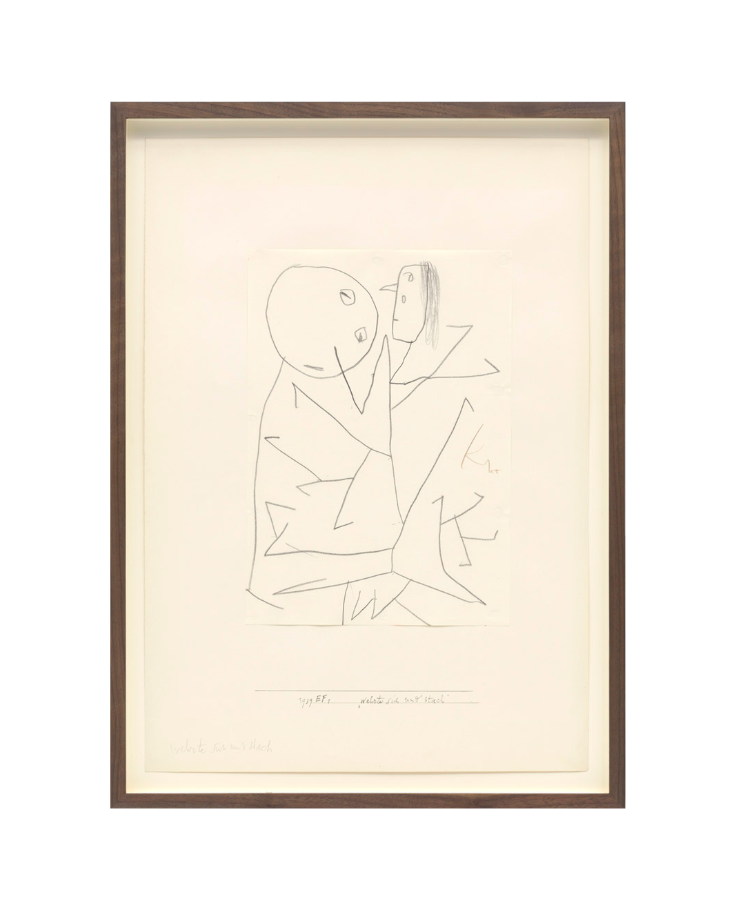 A drawing by Paul Klee, titled "wehrte sich und stach" ("Resisted and pricked"), dated 1939.