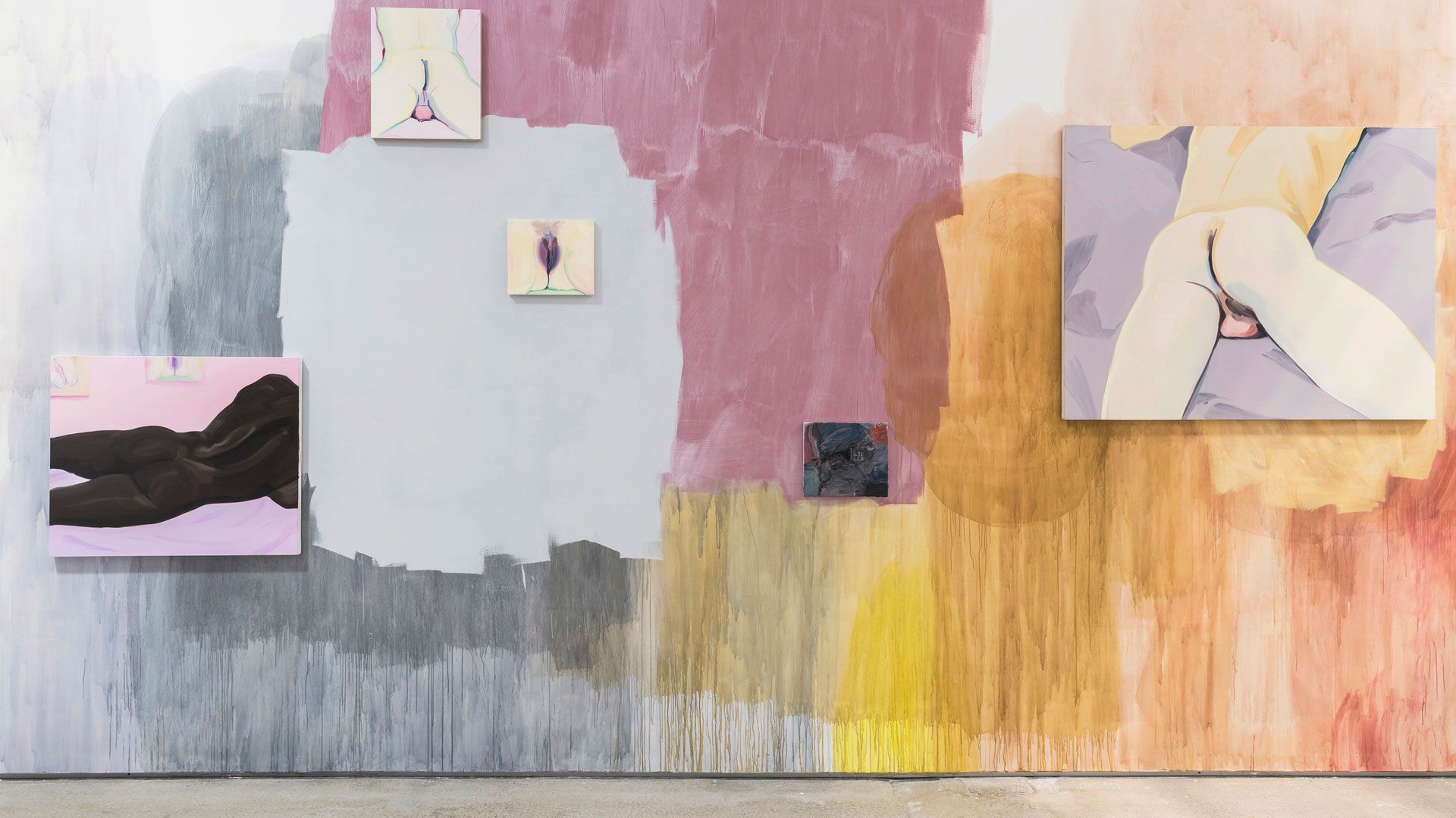 An installation view of the exhibition Tainted Love, at Le Confort Moderne in Paris, dated 2017.