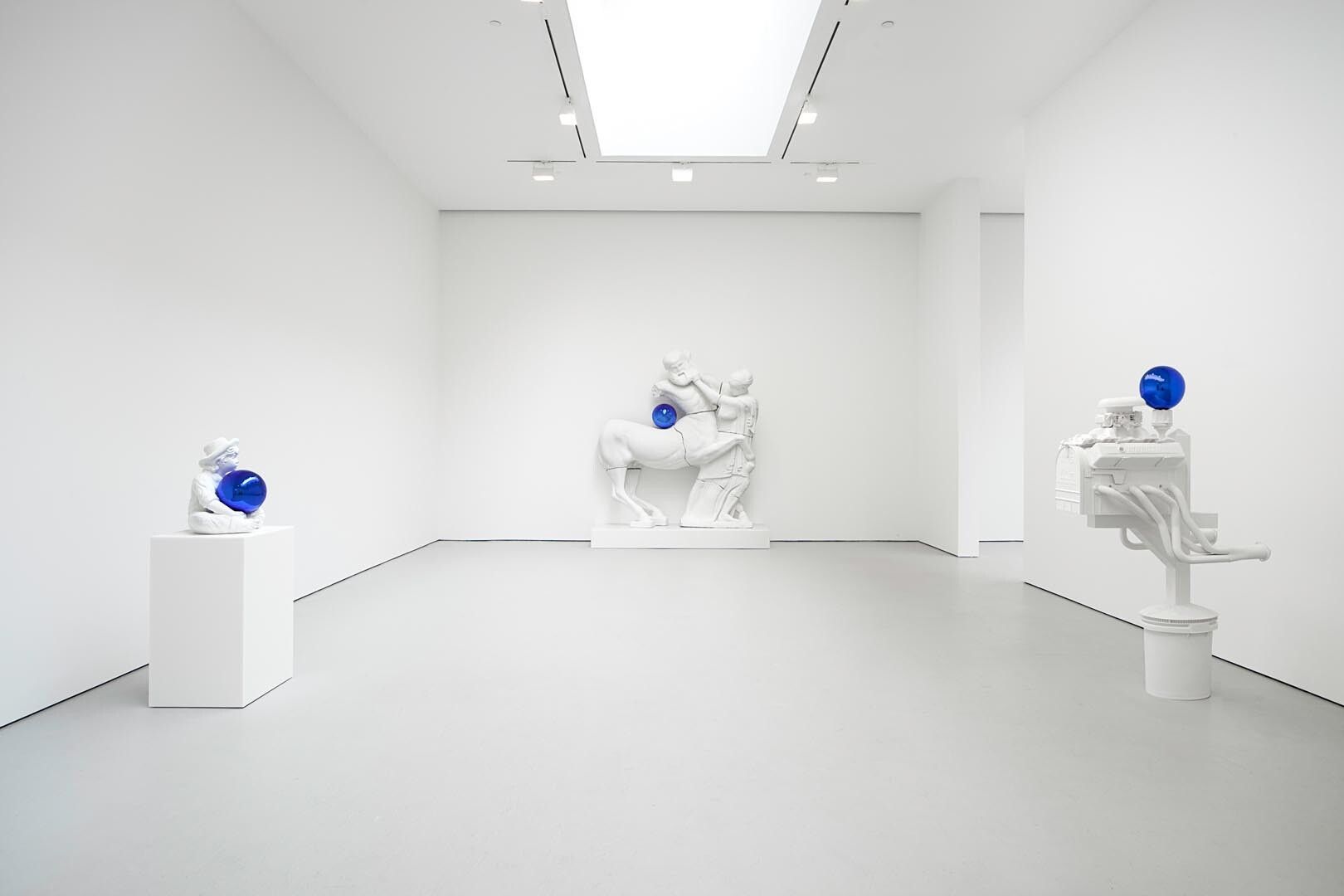 Installation view of the exhibition Jeff Koons: Gazing Ball, at David Zwirner in New York, dated 2013.