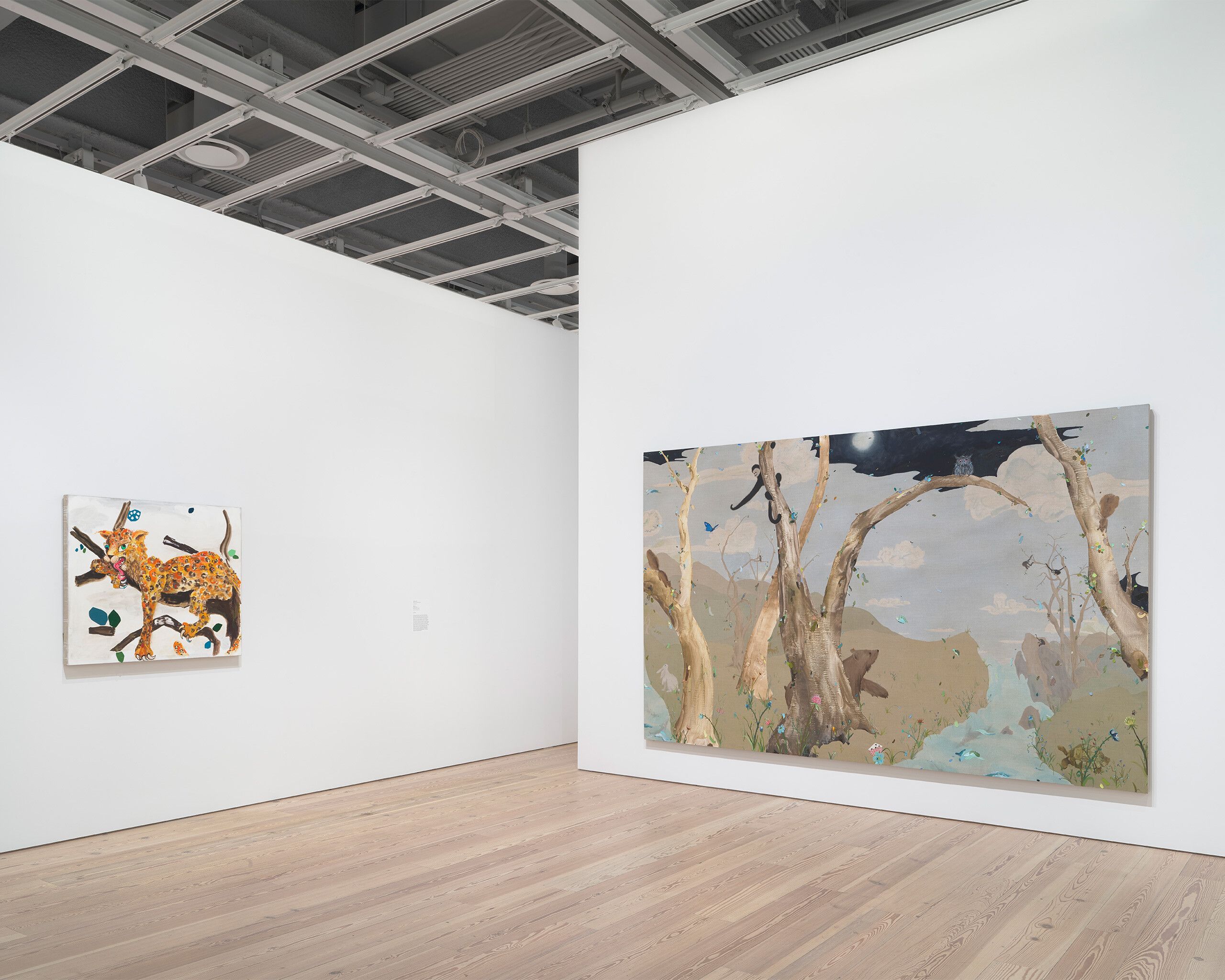Installation view, Laura Owens, Whitney Museum of American Art, New York, dated 2017