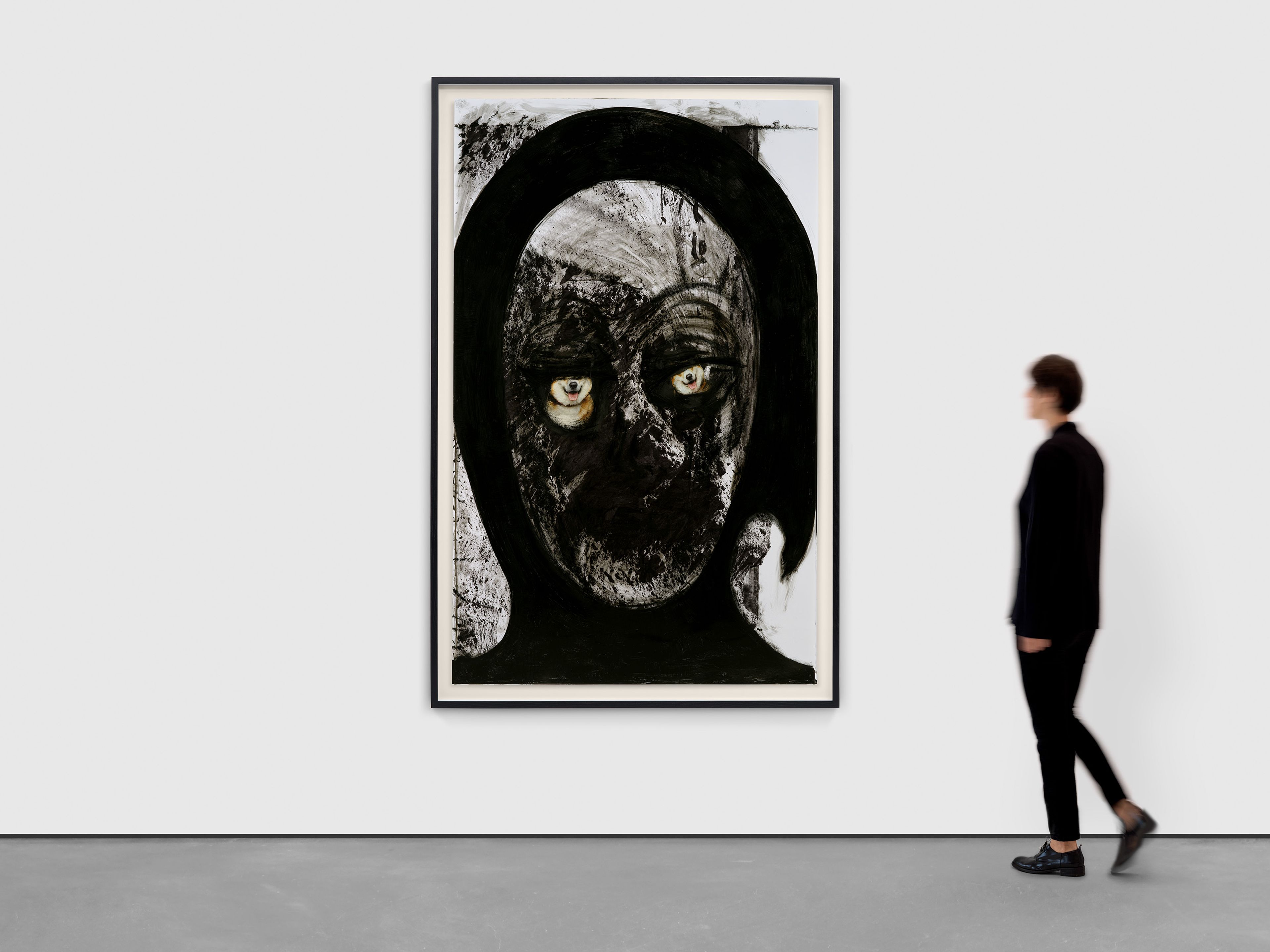 An untitled work on paper by Huma Bhabha, dated 2025.