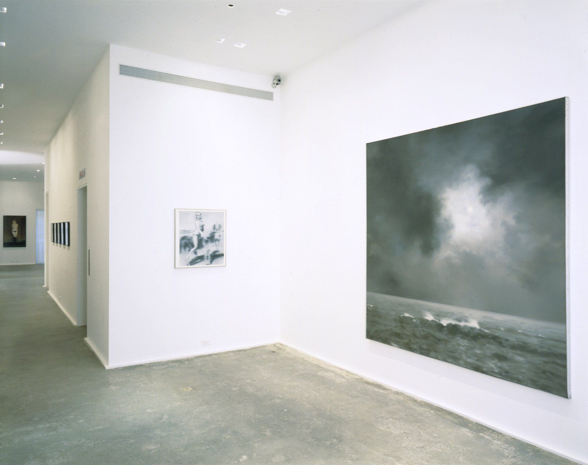 An installation view of the exhibition Gerhard Richter: Early Paintings, at David Zwirner New York, dated 2000.