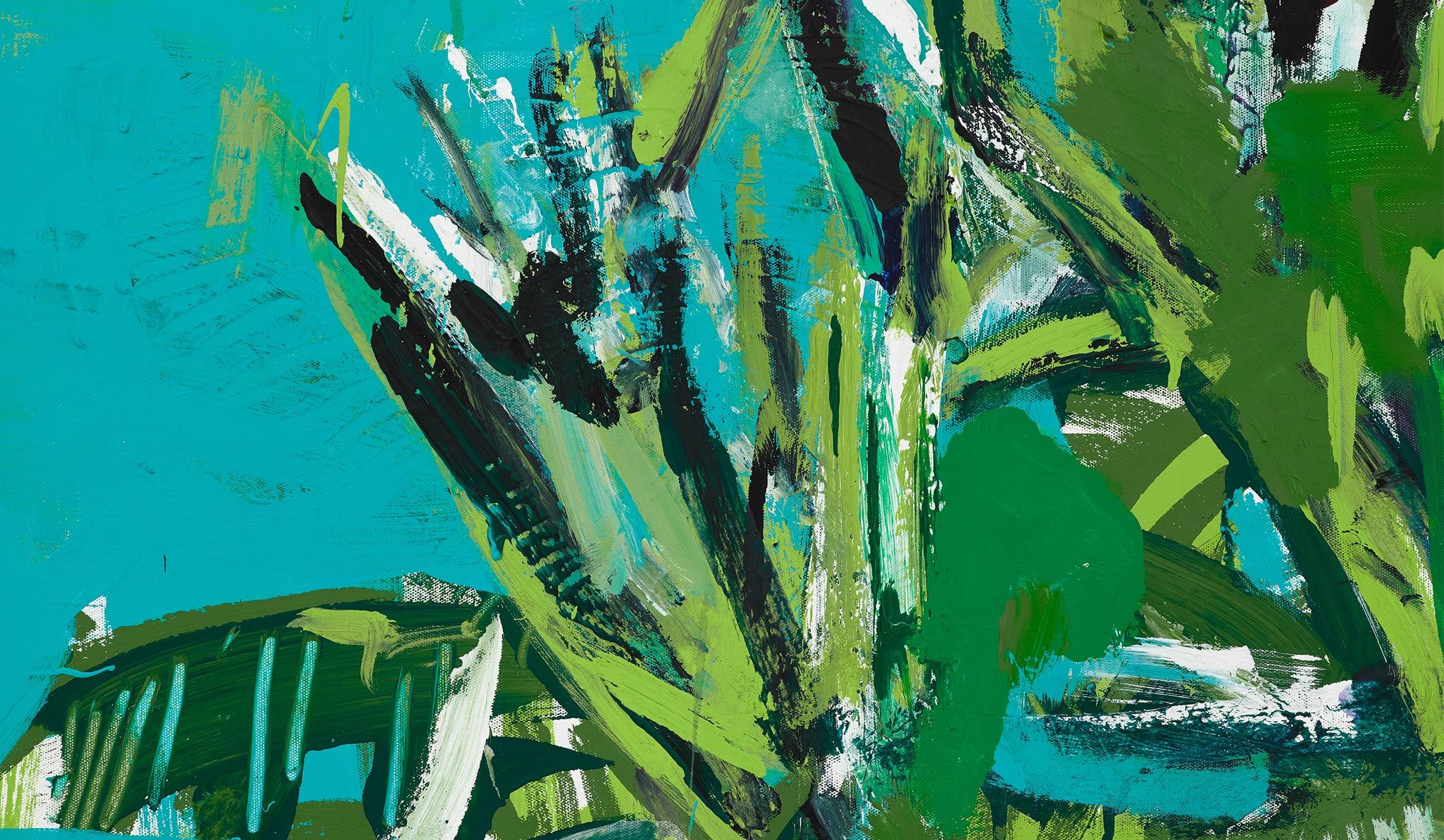 A detail from a painting by Cy Gavin titled Untitled (Small Island), dated 2021