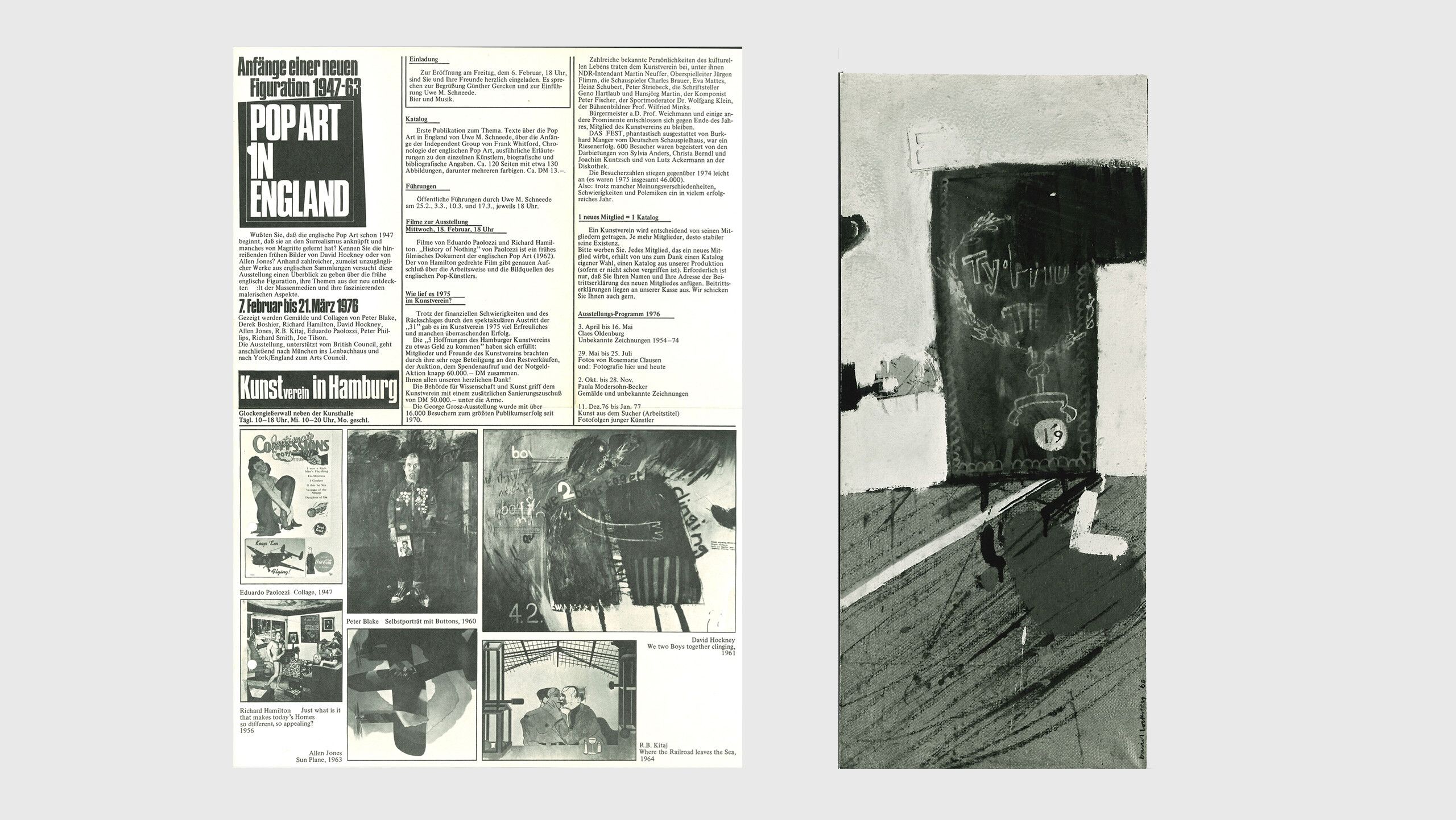 An exhibition pamphlet for Pop Art in England: Beginnings of a New Figuration, 1947–63, Kunstverein Hamburg,1976