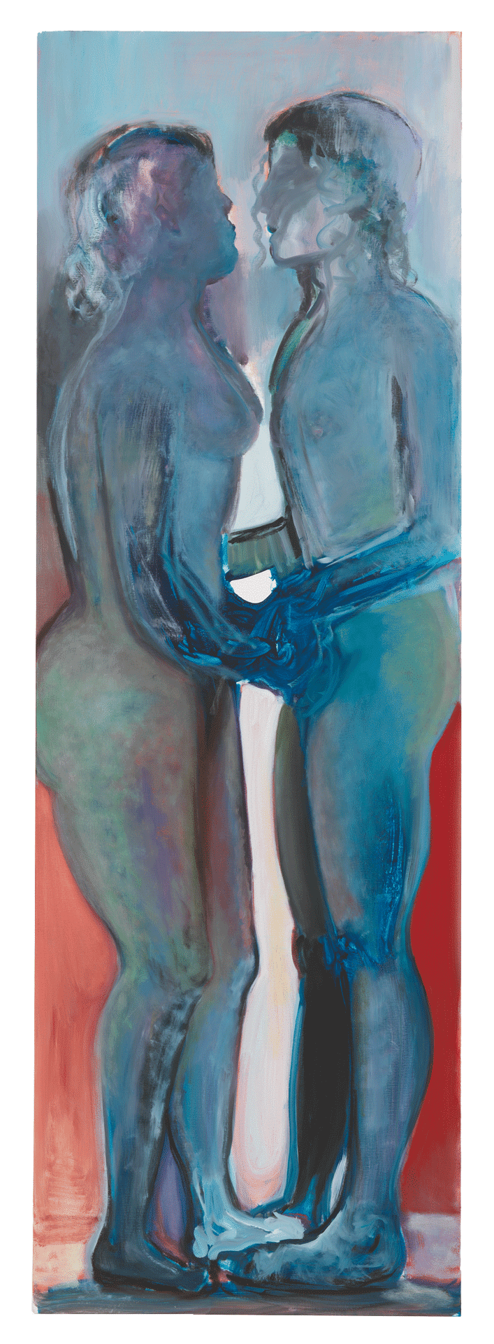 A painting by Marlene dumas, titled Awkward, dated 2018. 