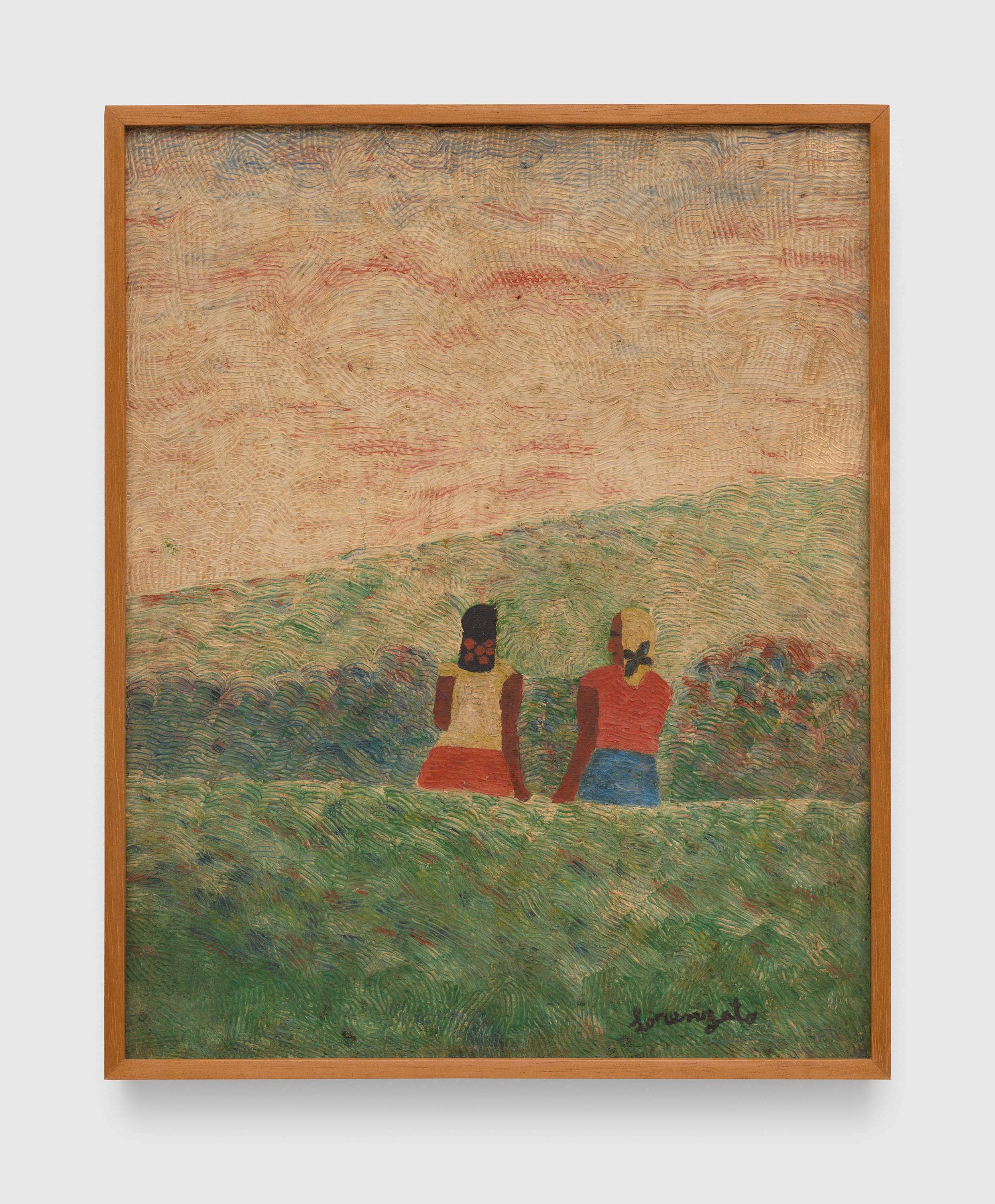 A painting by Amadeo Luciano Lorenzato, titled Amigas, dated 1969.