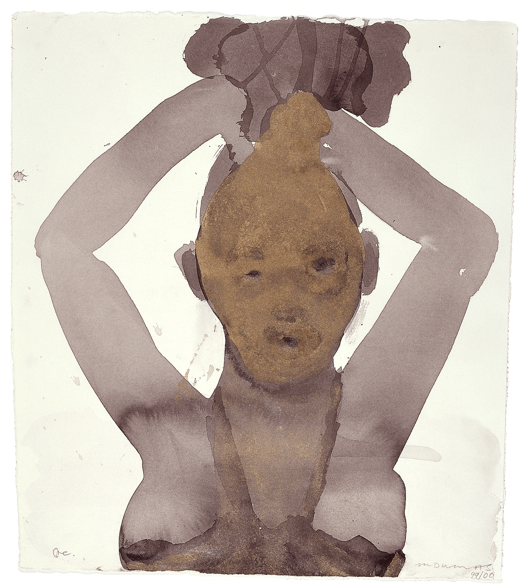 A watercolor painting by Marlene Dumas, titled OE, dated 1999 to 2000.