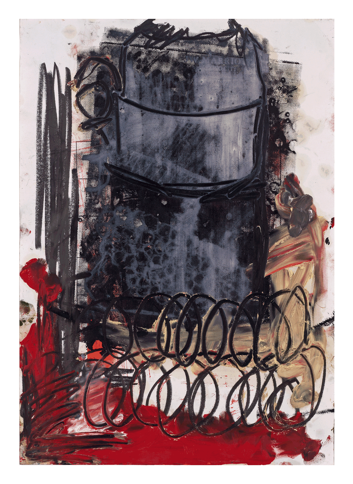 An untitled work on paper by Oscar Murillo, dated 2015.