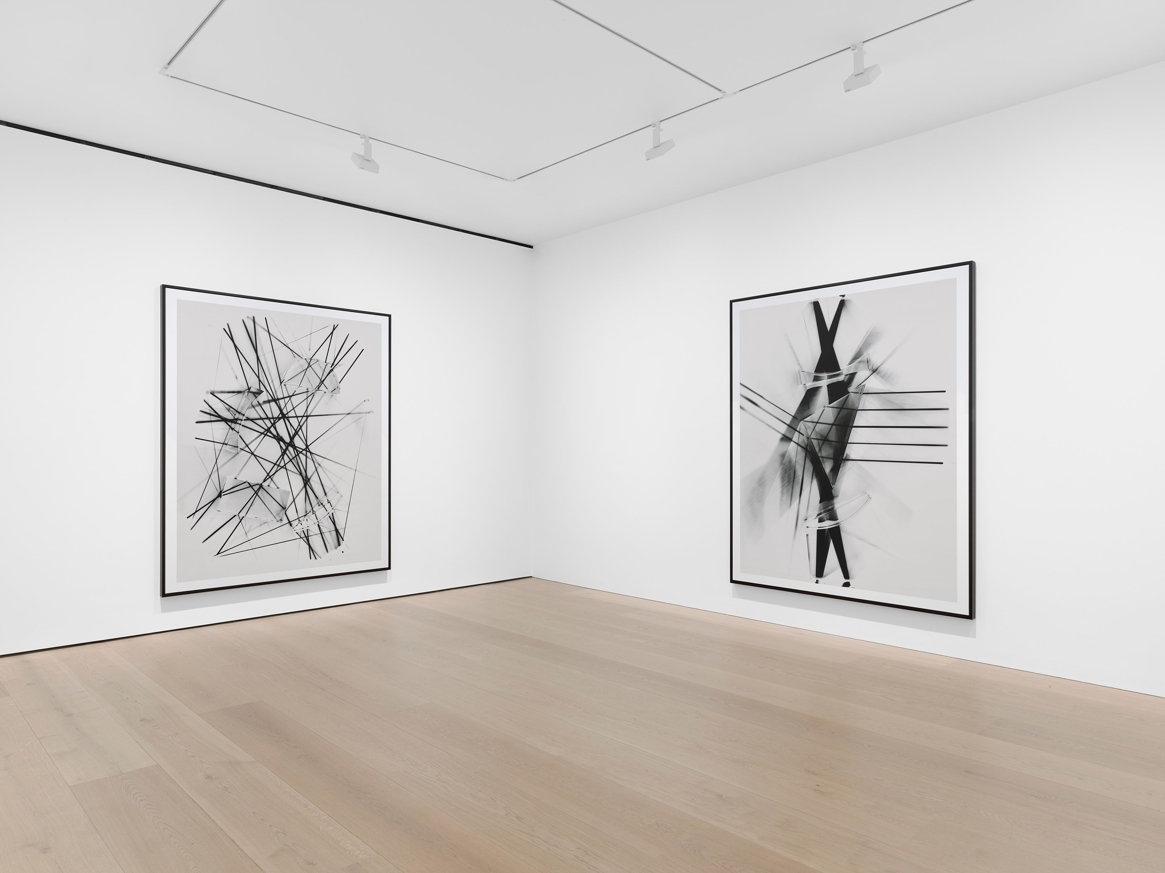 Installation view of the exhibition, Thomas Ruff: expériences lumineuses, at David Zwirner in London, dated 2025.