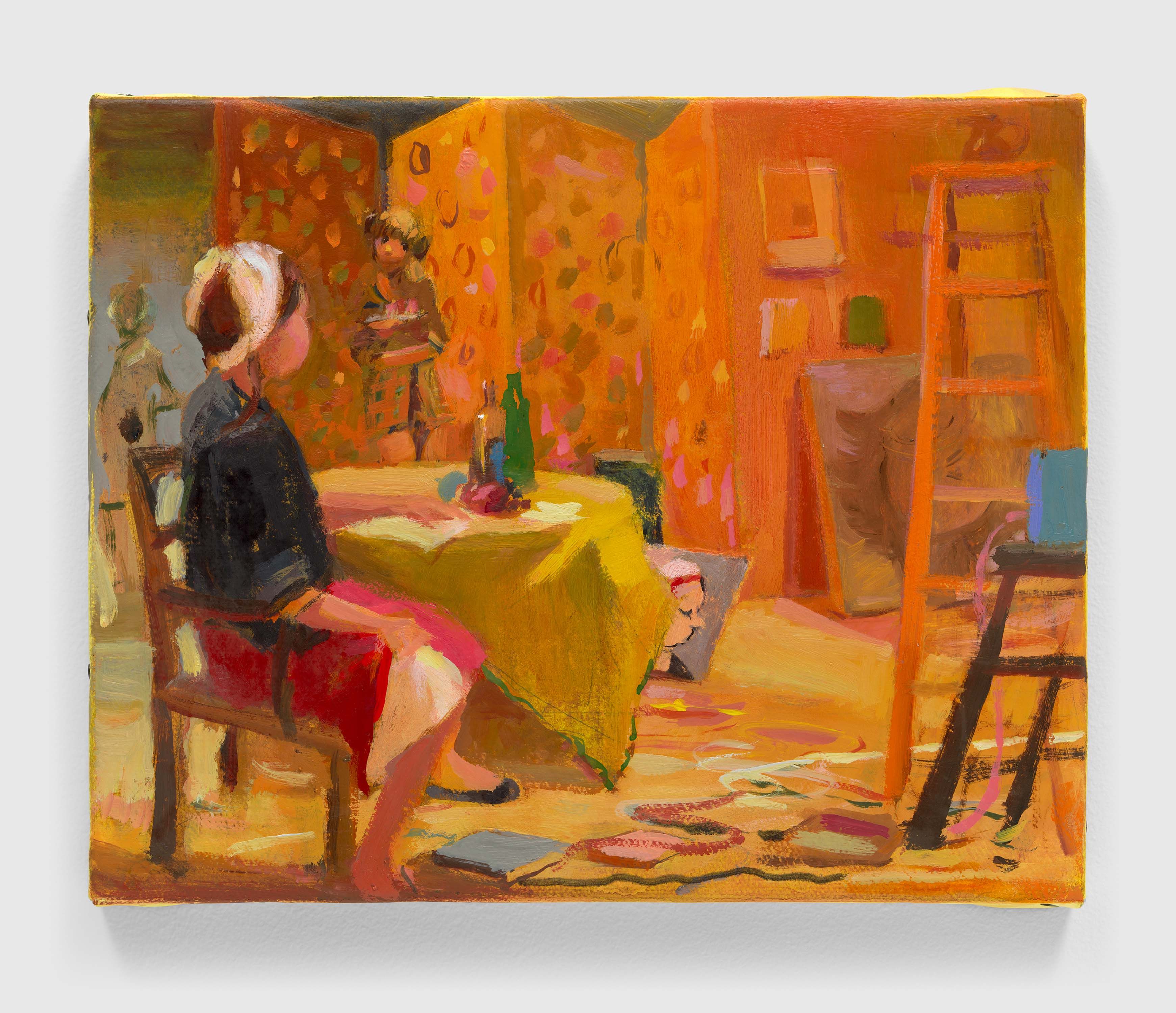 A painting by Lisa Yuskavage, titled Bailey’s Figure Painting Class, dated 2022.