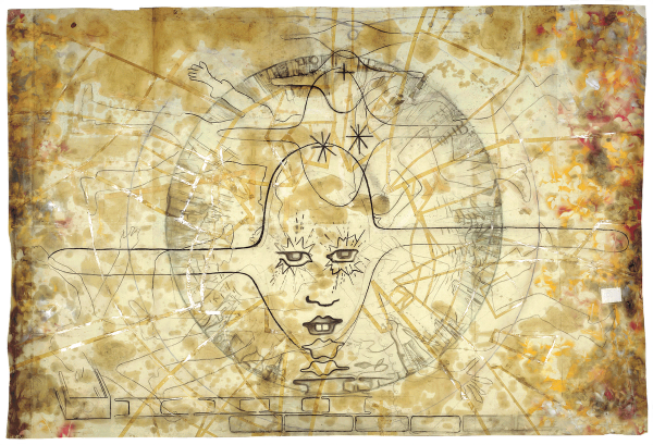 Sigmar Polke — Die Fahrt auf der Unendlichkeitsacht III (Die Motorradlampe) (The Ride on the Eight of Infinity III [The Motorcycle Headlight])