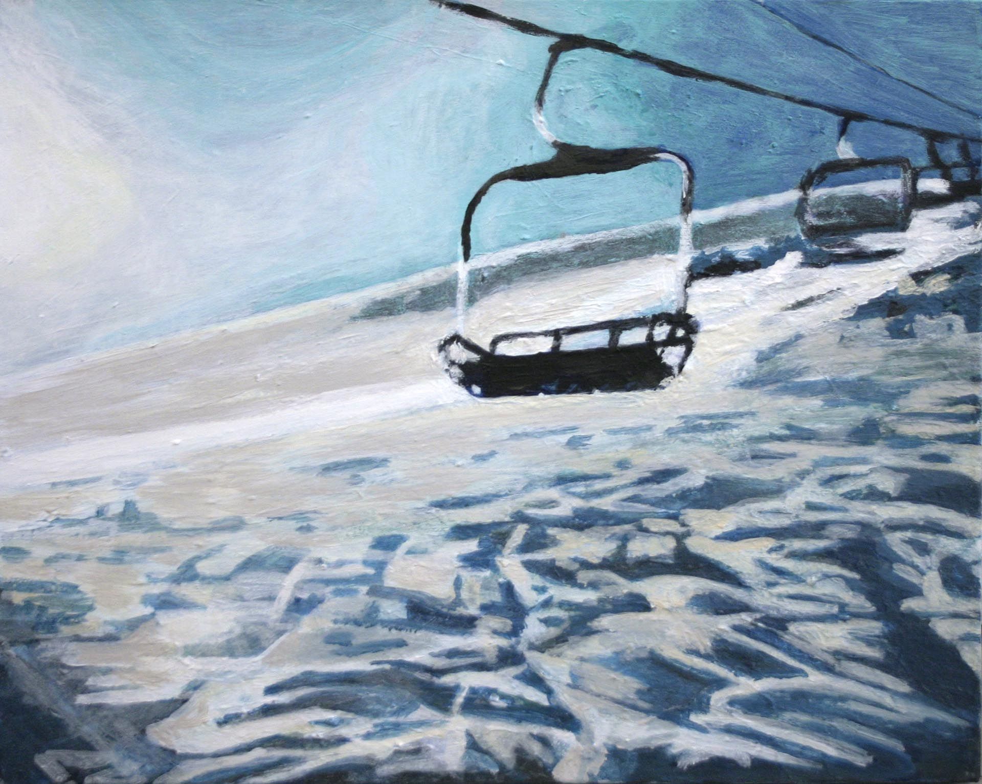 A painting by Yutaka Sone, titled Untitled (Chair Lift), dated 2003.